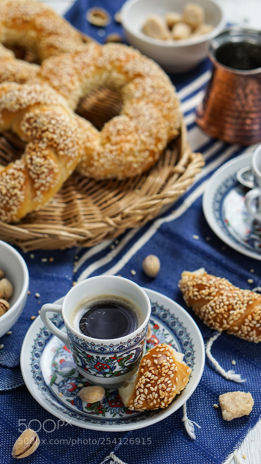 Sony a6000 sample photo. Turkish bagels and coffee photography