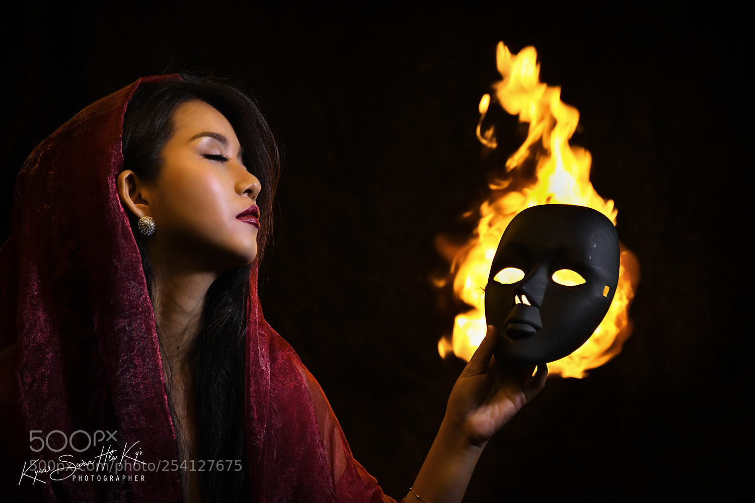 Nikon D7500 sample photo. Fire&mask photography