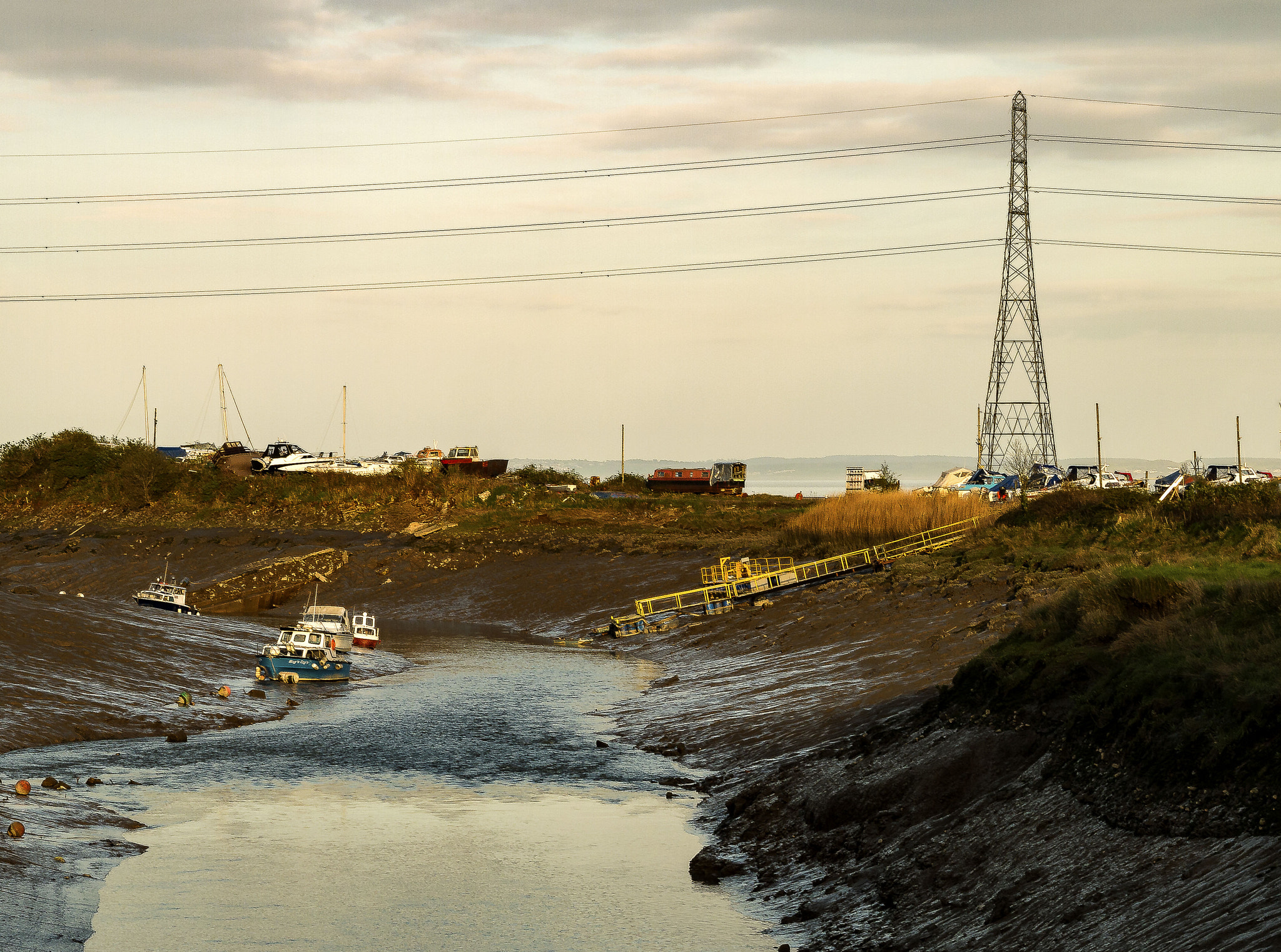 Panasonic Lumix DMC-GF5 sample photo. Low tide at rhymney river boat club, cardiff photography
