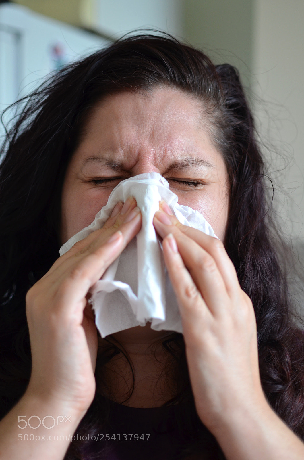 Nikon D7000 sample photo. Woman blowing her nose photography