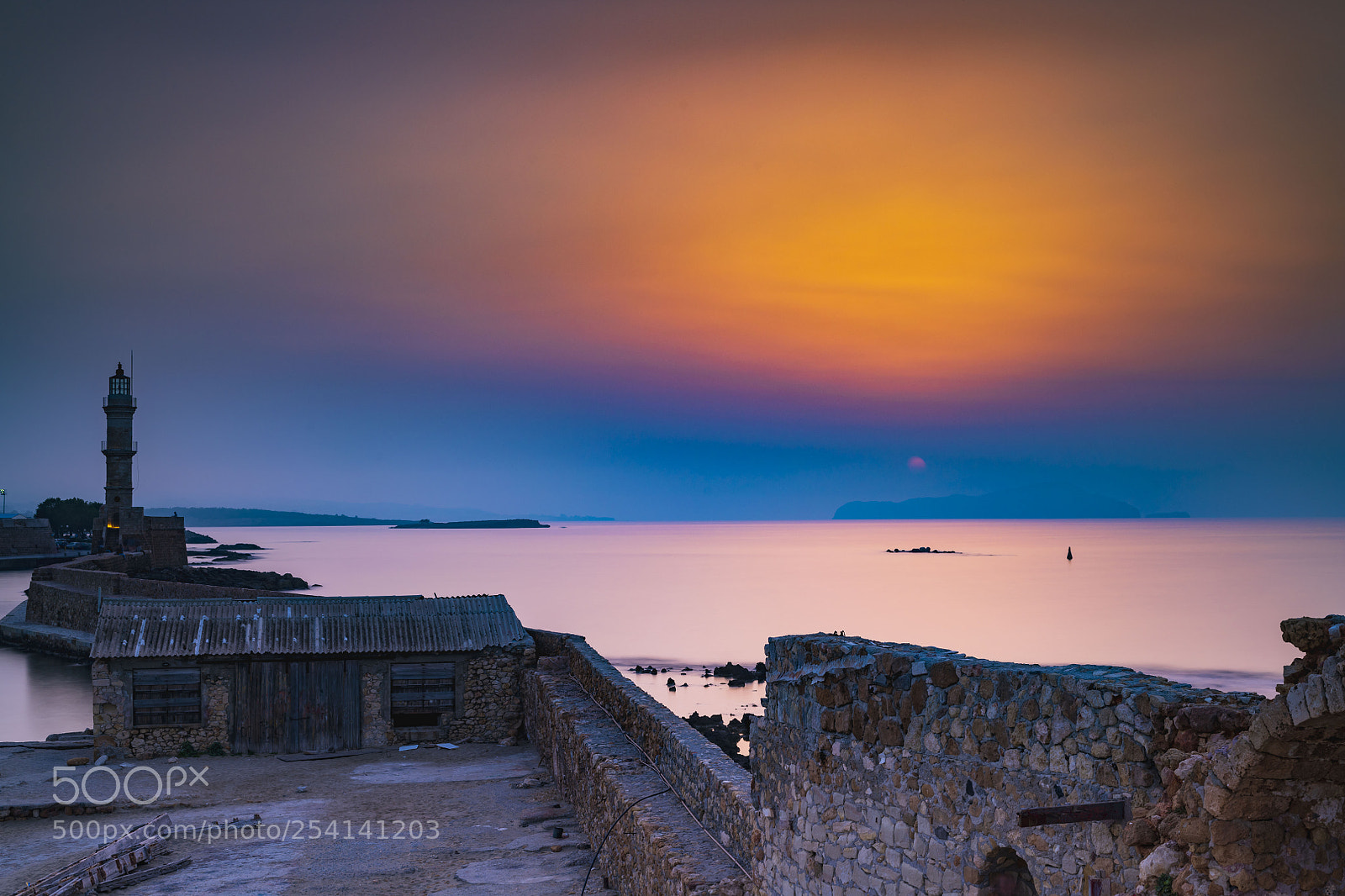 Nikon D850 sample photo. Hazy sunset at chania photography