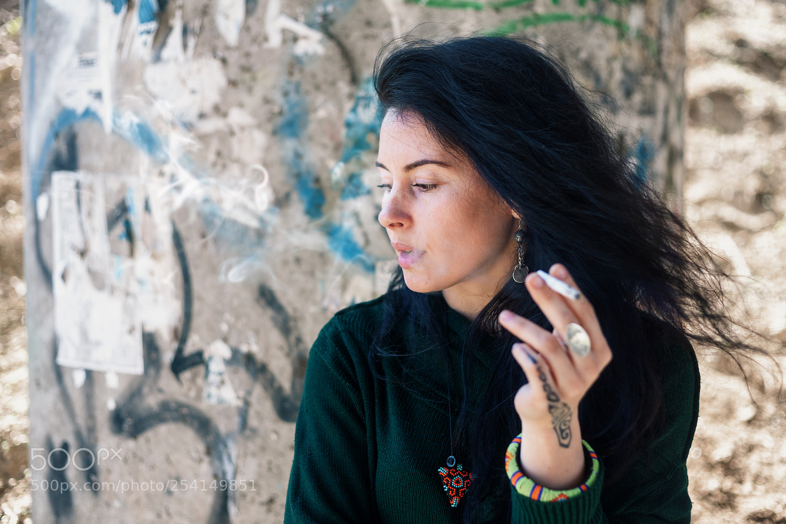 Canon EOS 5D Mark II sample photo. Girl with a cigarette photography
