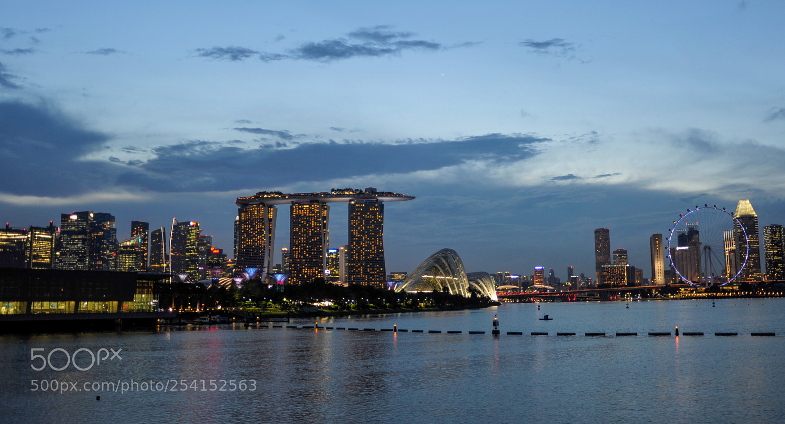 Nikon D700 sample photo. Marina bay dusk photography