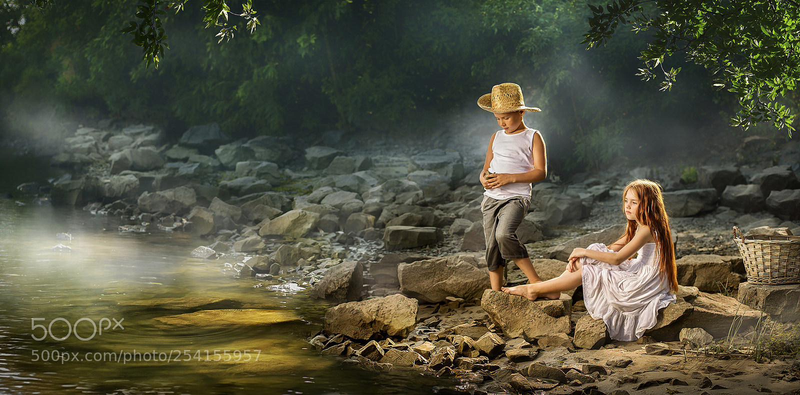 Canon EOS-1D Mark IV sample photo. Children on the river photography
