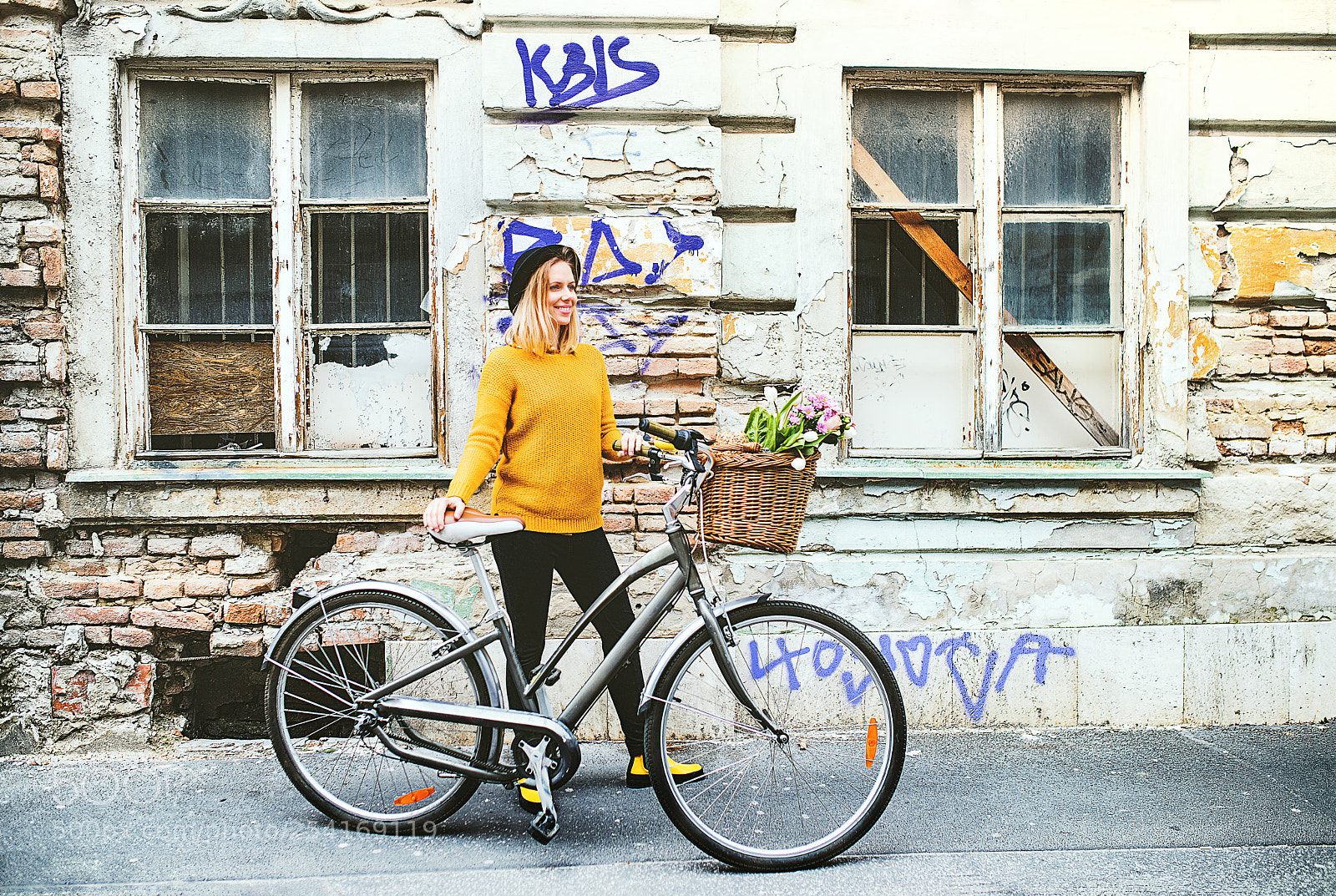 Nikon D5 sample photo. Young woman with bicycle photography