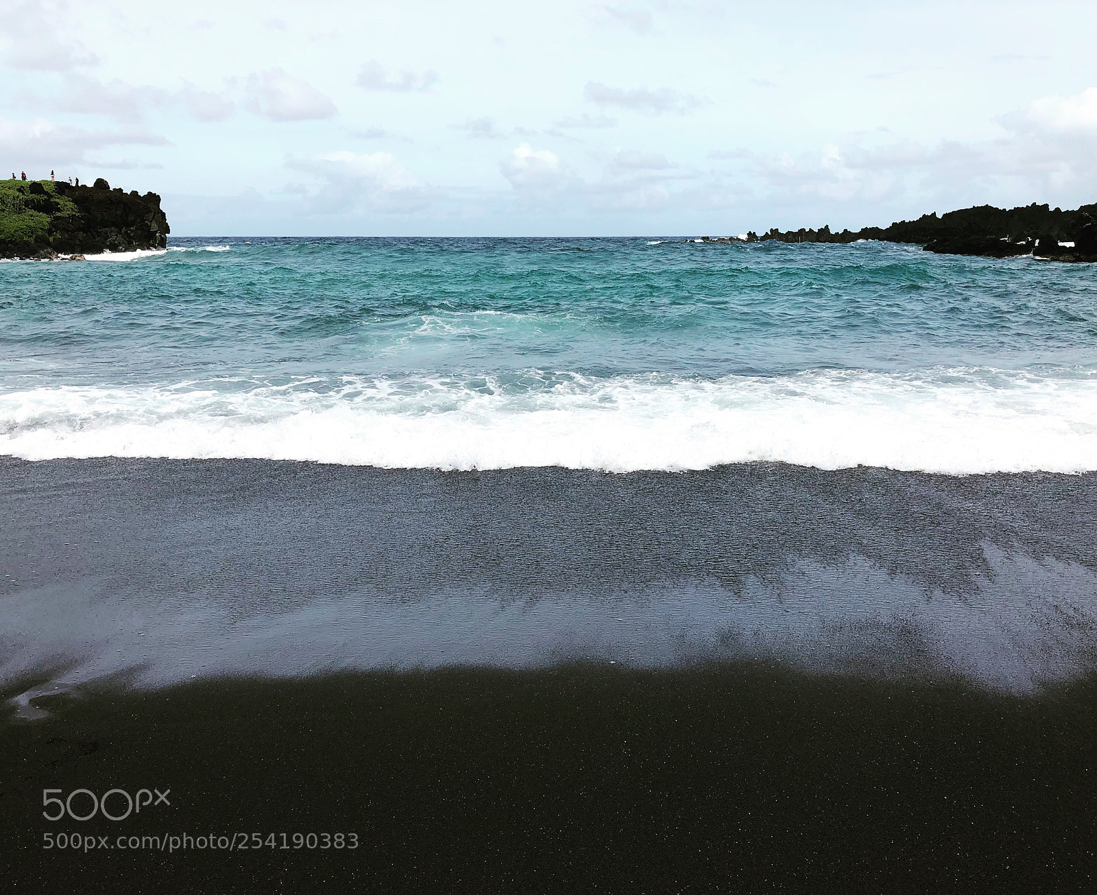 Apple iPhone X sample photo. Black sand beach, maui photography