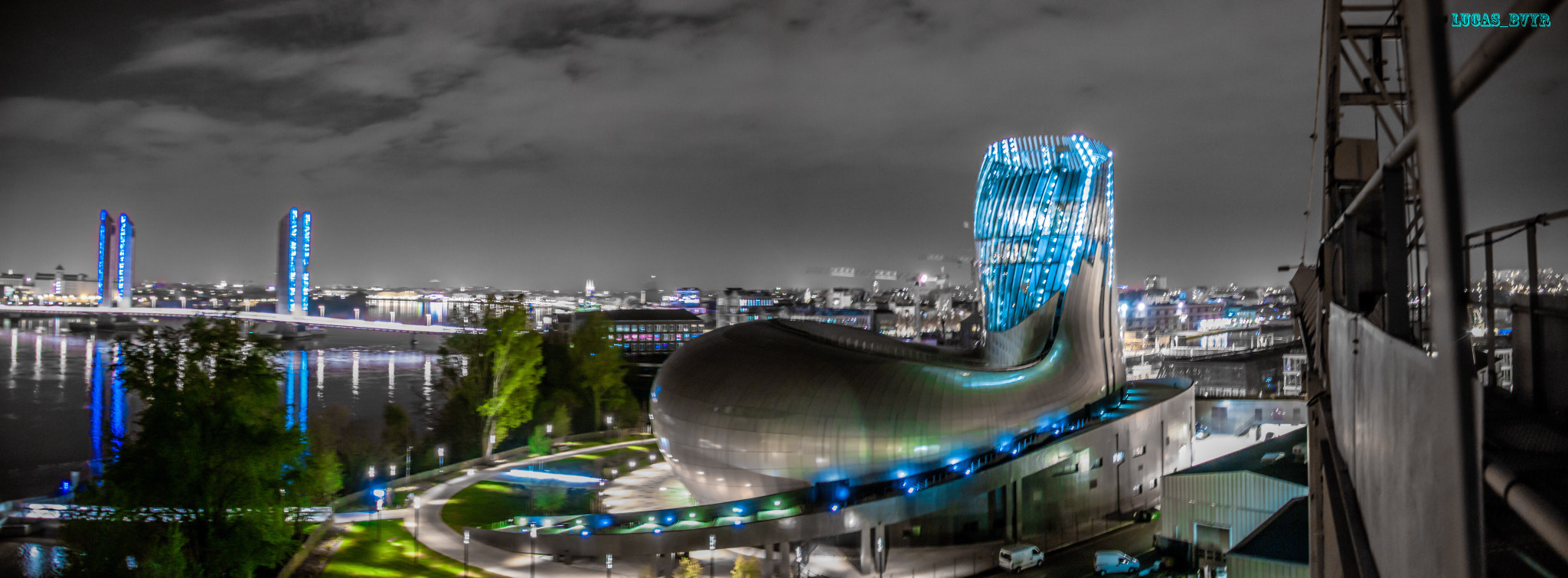 Pentax K-7 sample photo. Bordeaux from crane by night photography