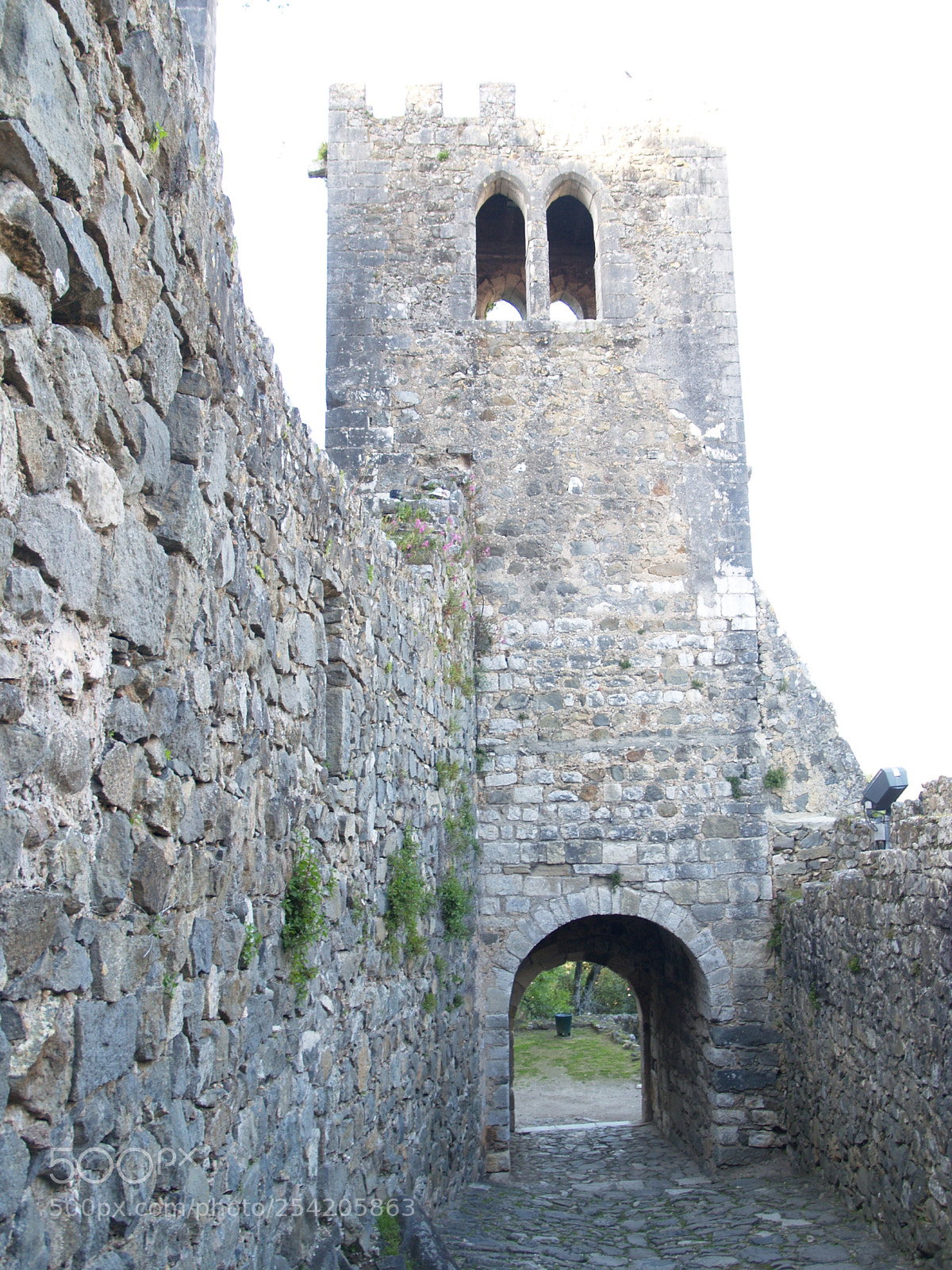 Olympus E-300 (EVOLT E-300) sample photo. Leiria castel  tower gate photography