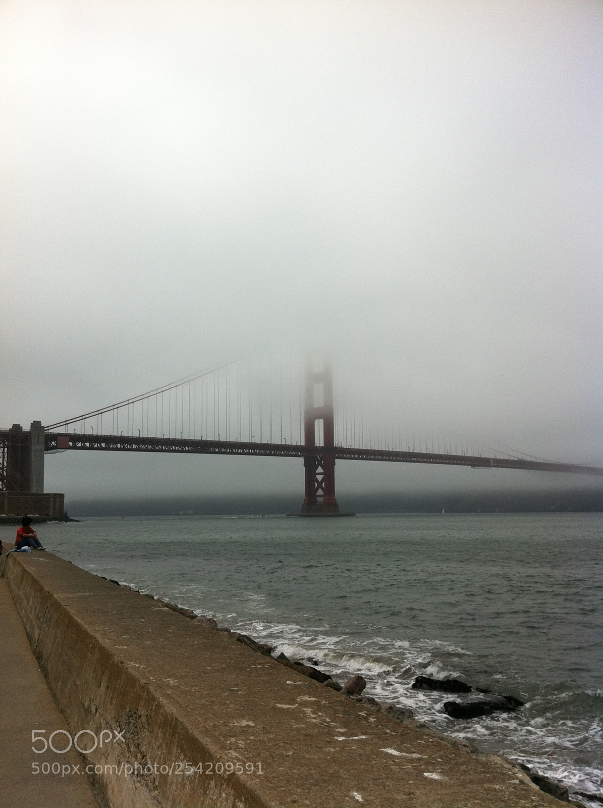 Apple iPhone 4 sample photo. Misty golden gate photography