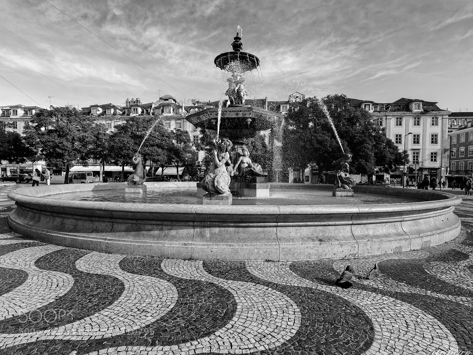 Olympus PEN-F sample photo. Fountain in rossio square photography