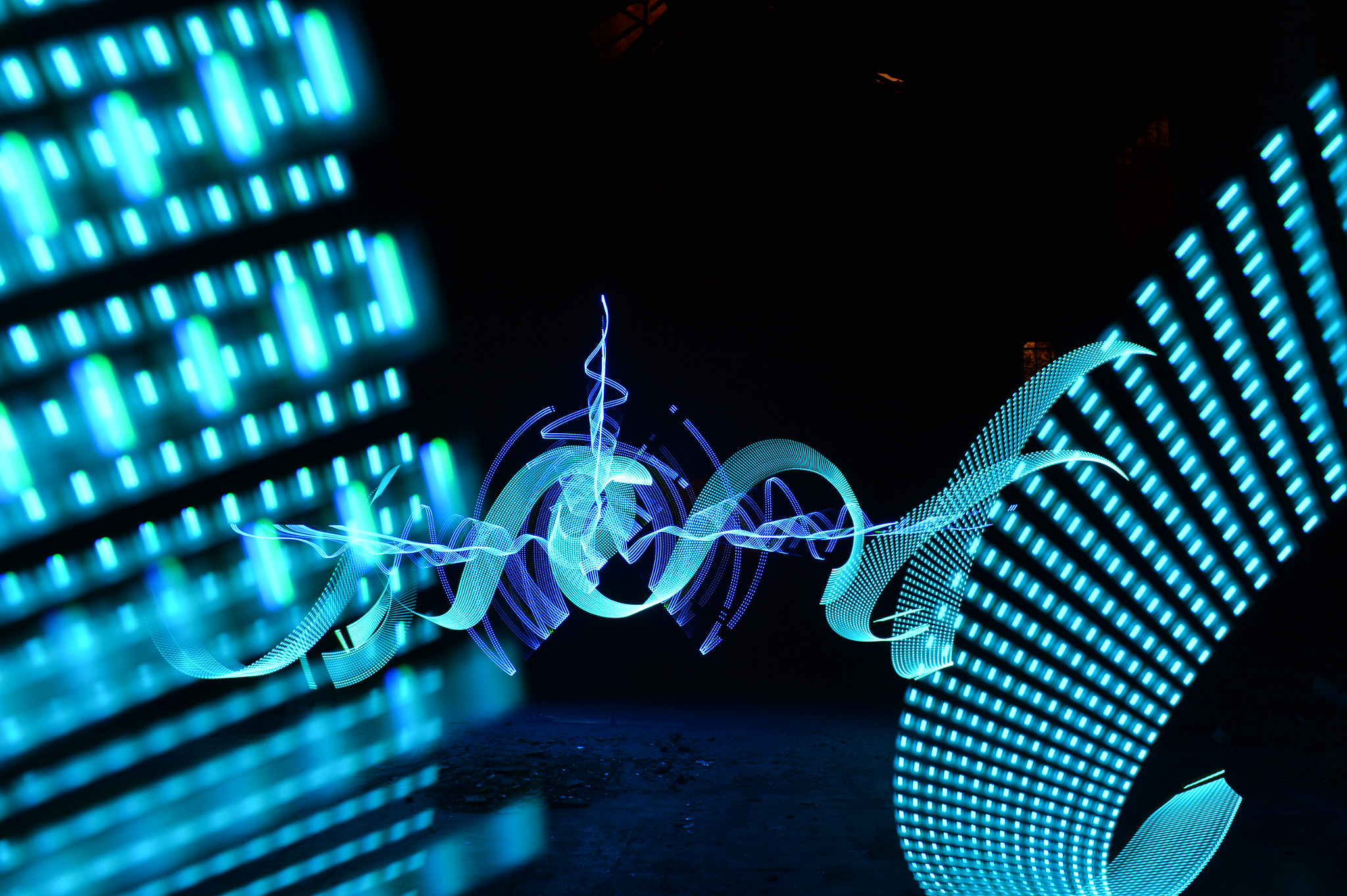 Nikon D4 sample photo. Light painting in an old mine photography