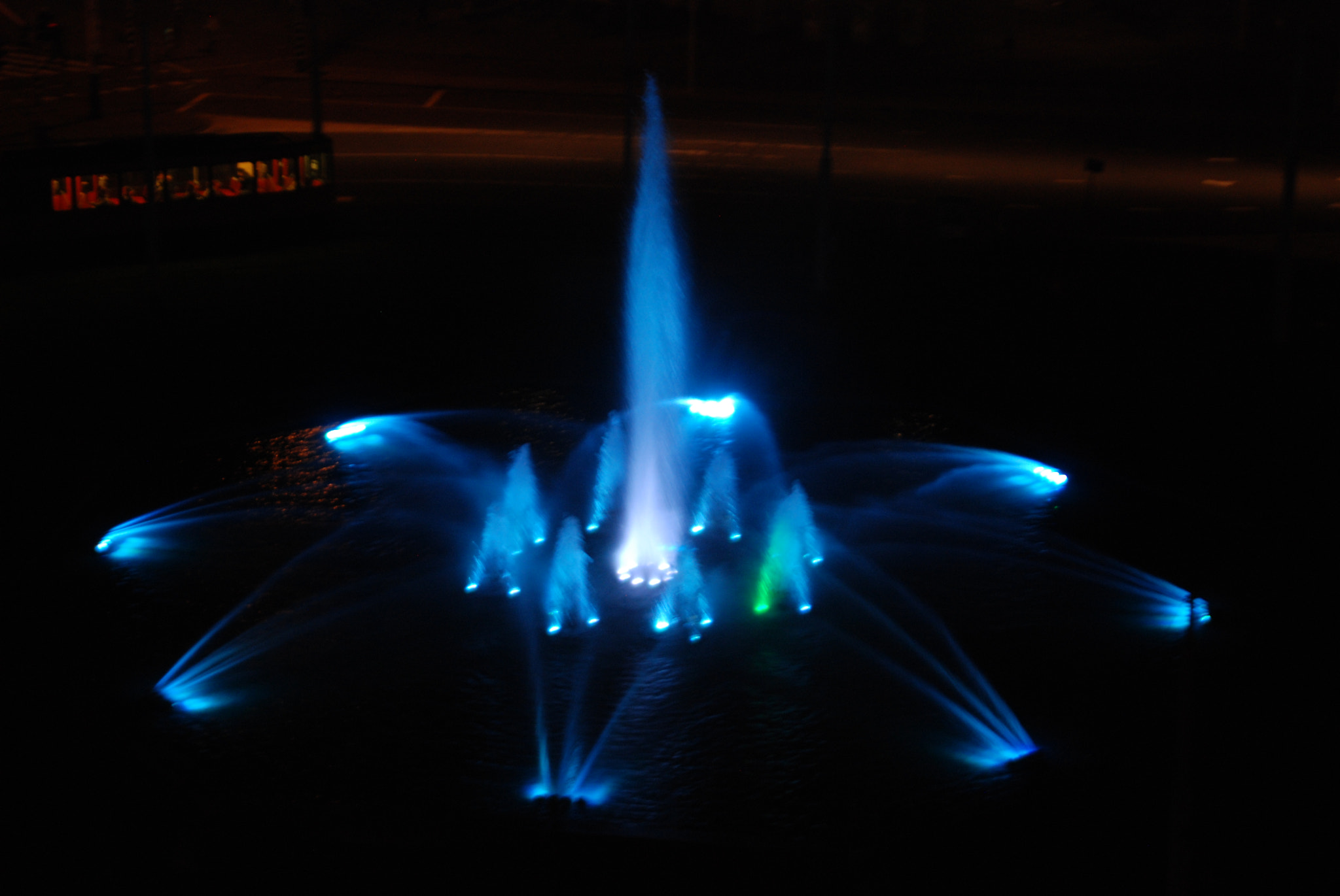 Nikon D80 sample photo. Rotterdam fountain at night, 2009 photography
