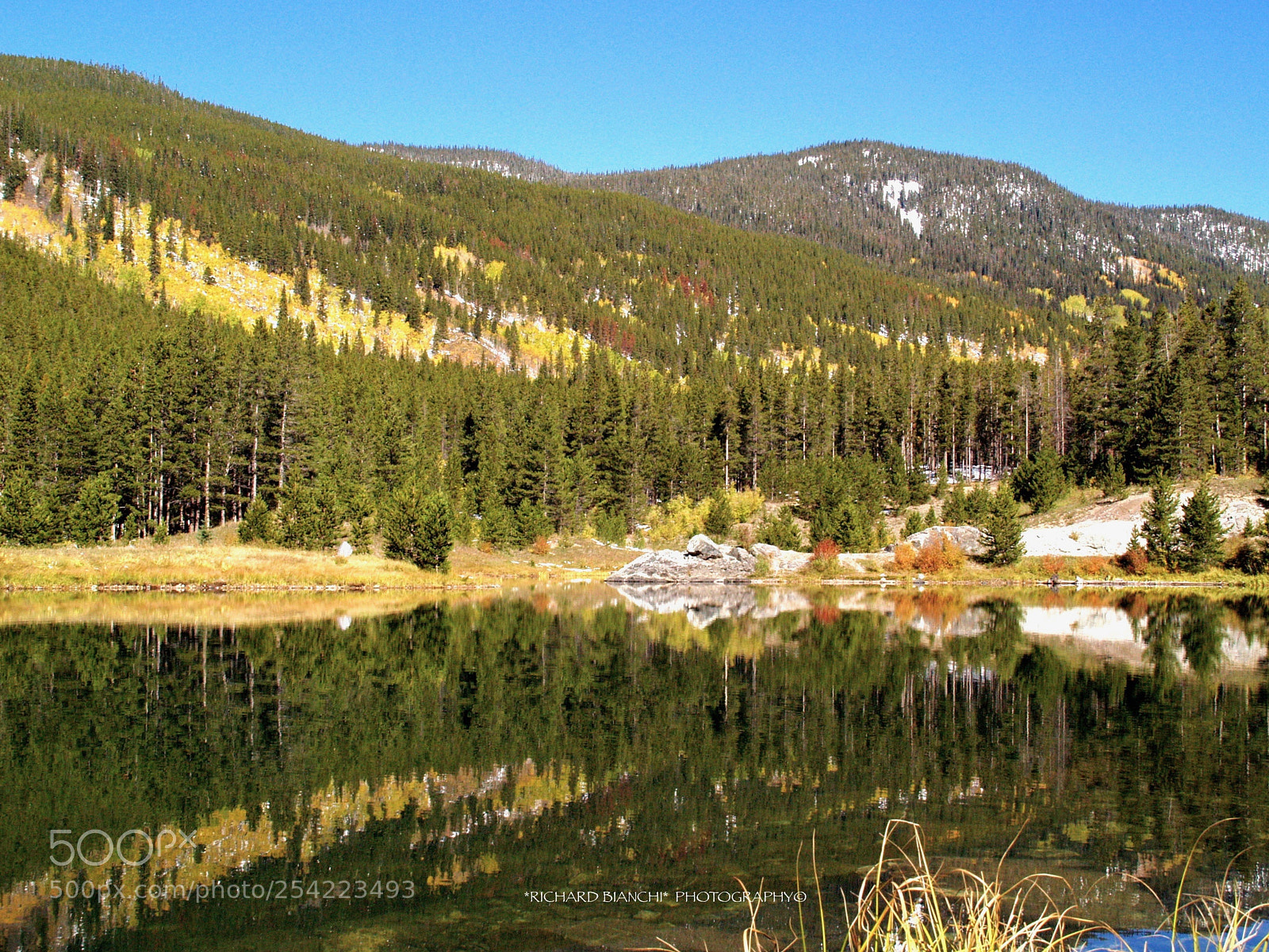 Olympus E-500 (EVOLT E-500) sample photo. Officers gulch pond   colorado  2006 photography