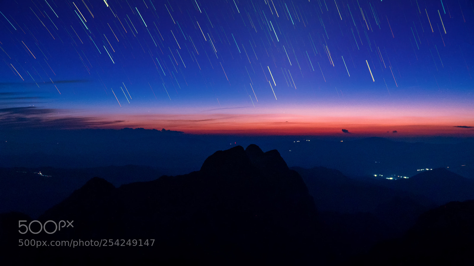 Sony a6500 sample photo. Startrail over chiangdao mountain photography