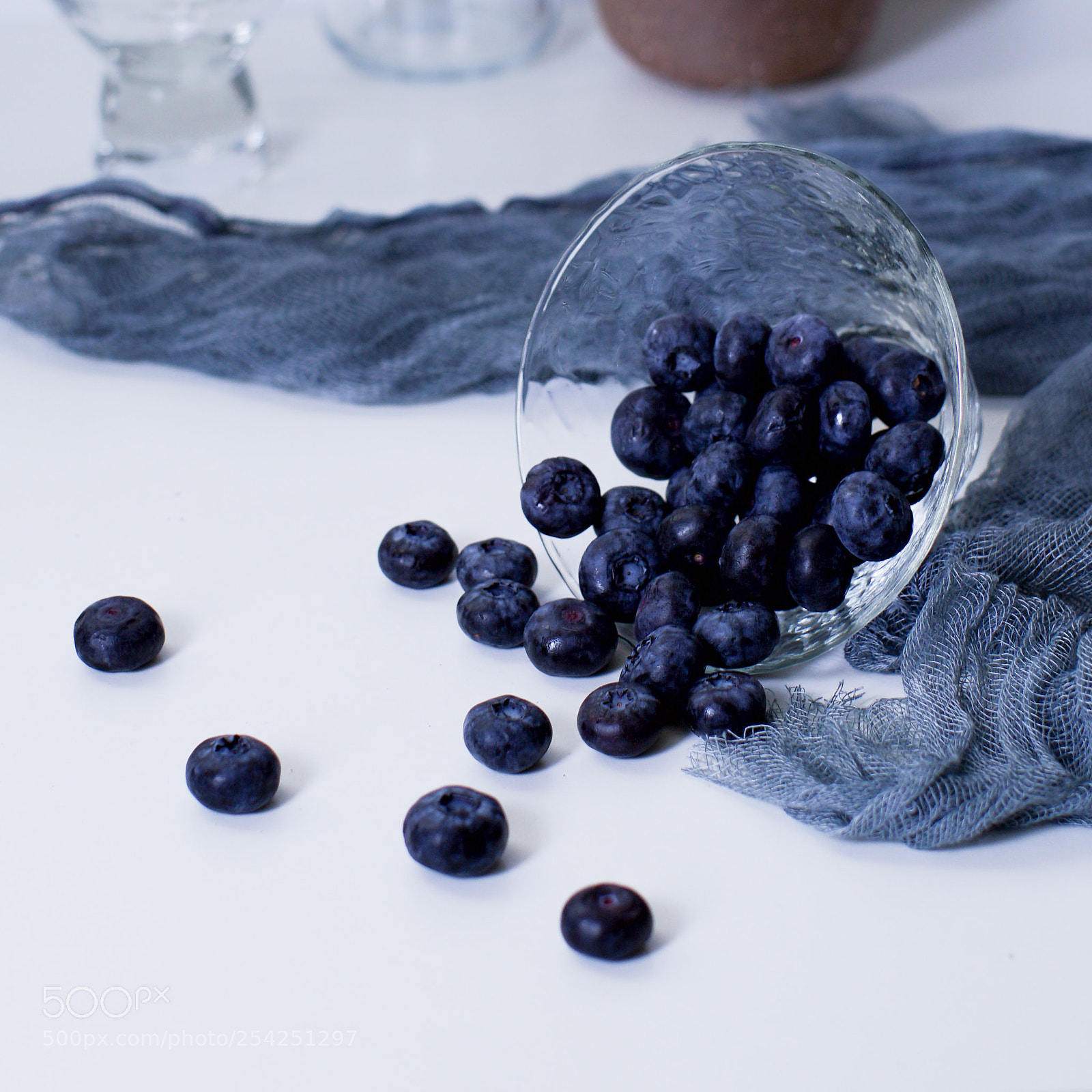 Sony a7 II sample photo. Blueberry and glass bowl photography