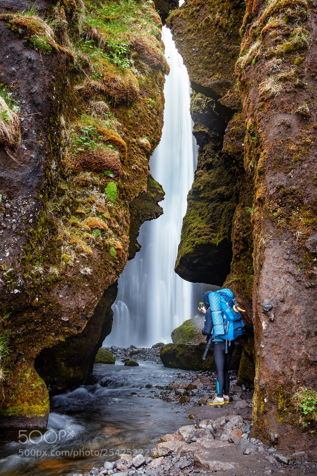 Canon EOS 5D Mark II sample photo. Hidden waterfall iceland cave photography