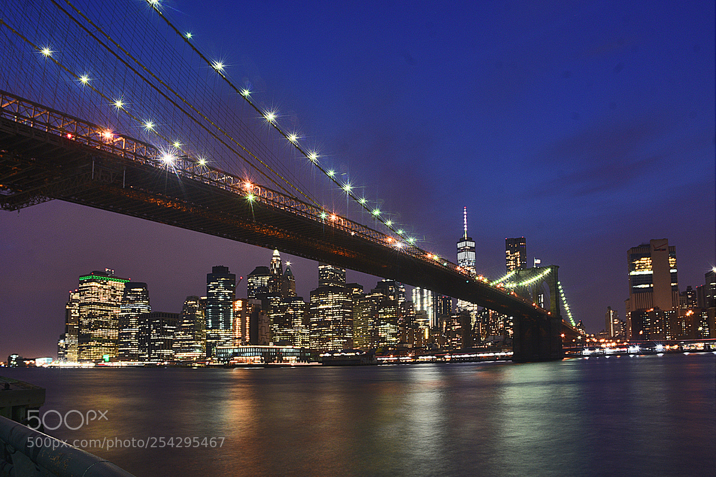 Nikon D3400 sample photo. Brooklyn bridge at night photography