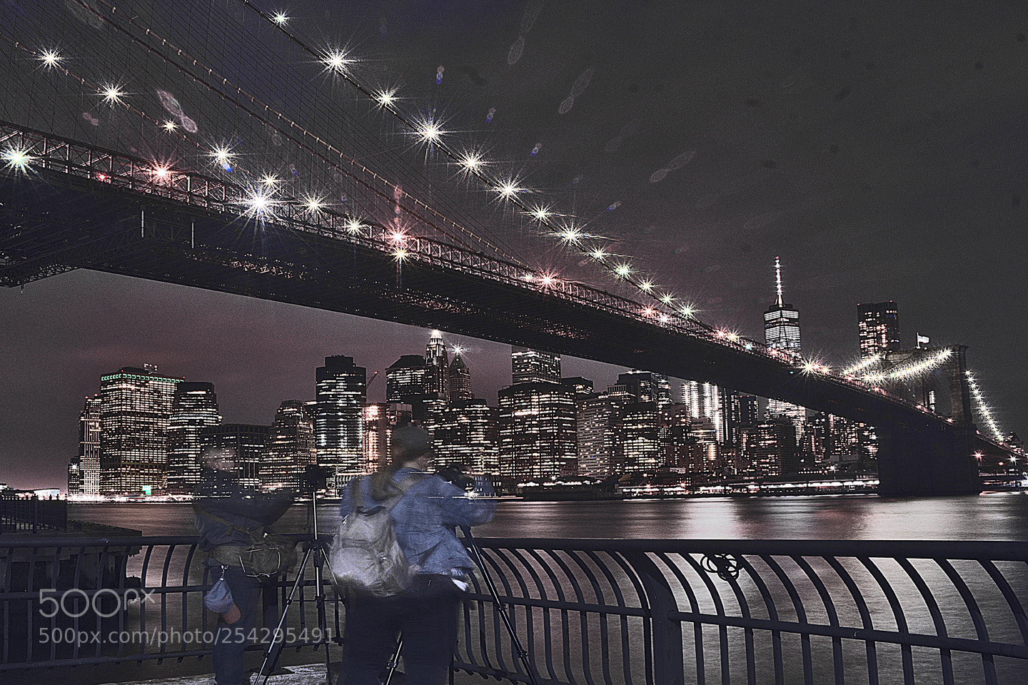 Nikon D3400 sample photo. Phtographers at brooklyn bridge photography