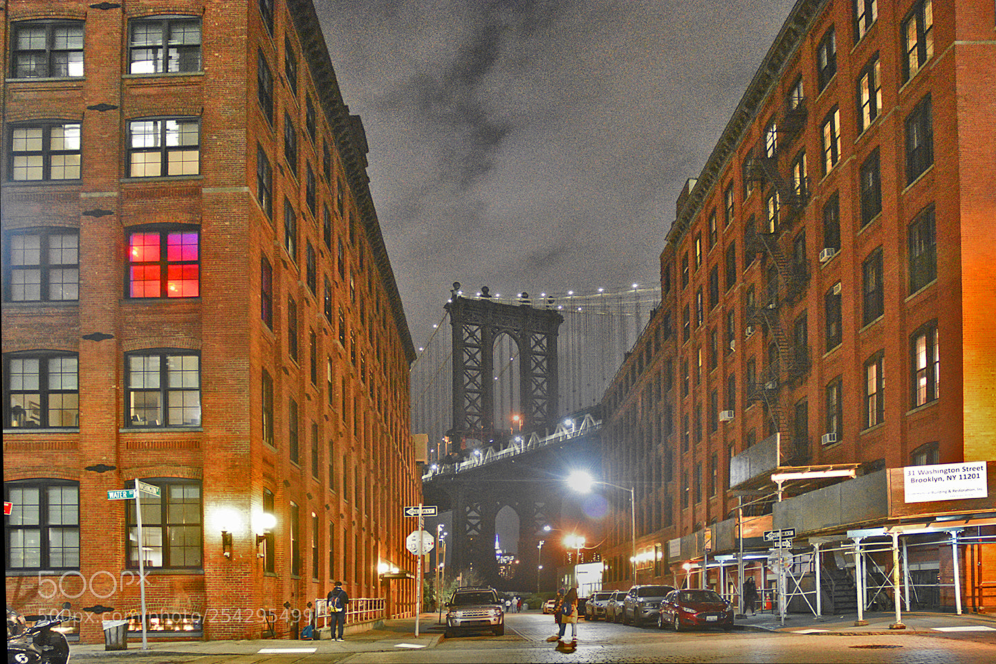 Nikon D3400 sample photo. Manhatten bridge at night photography