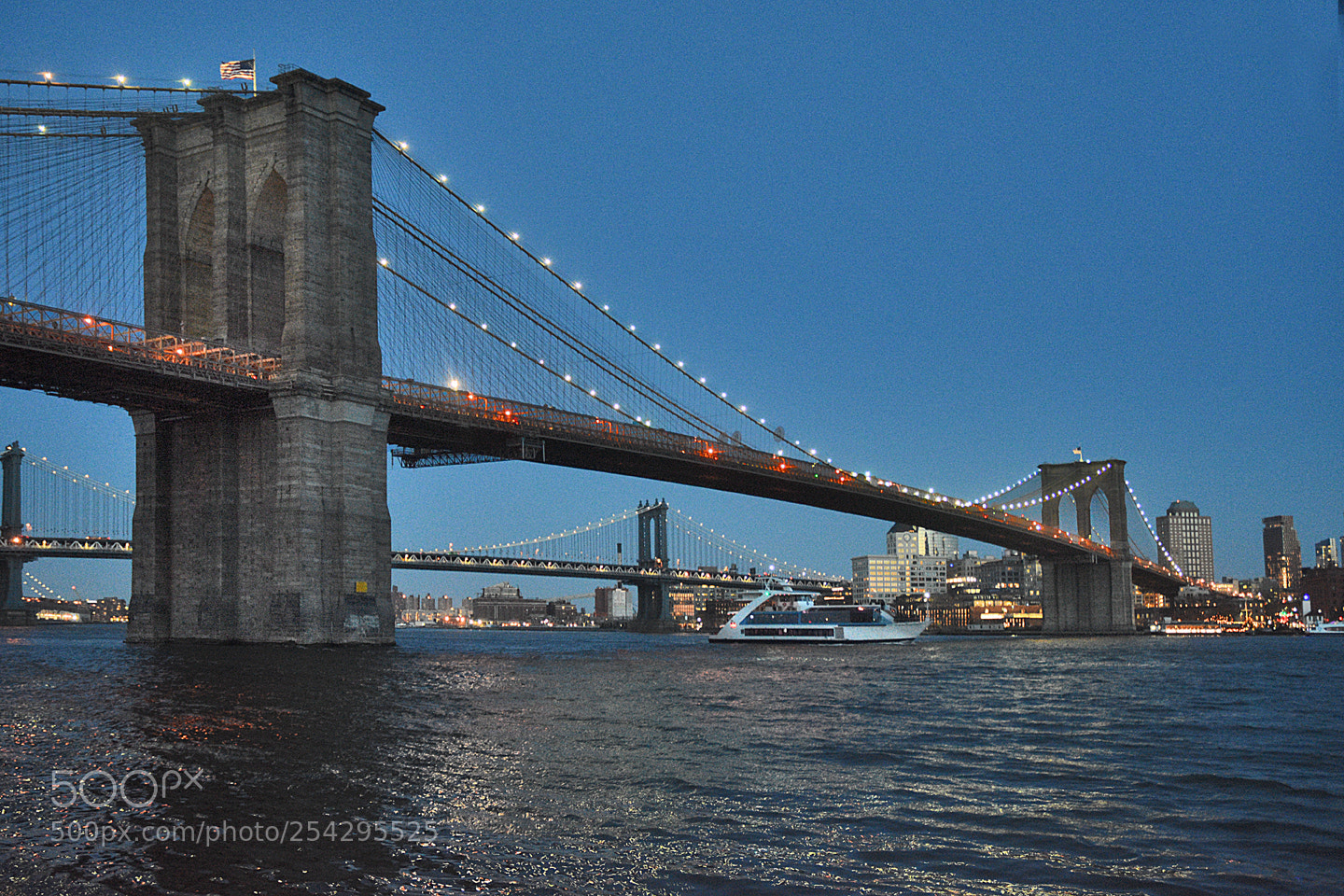 Nikon D3400 sample photo. Brooklyn briodge at night photography