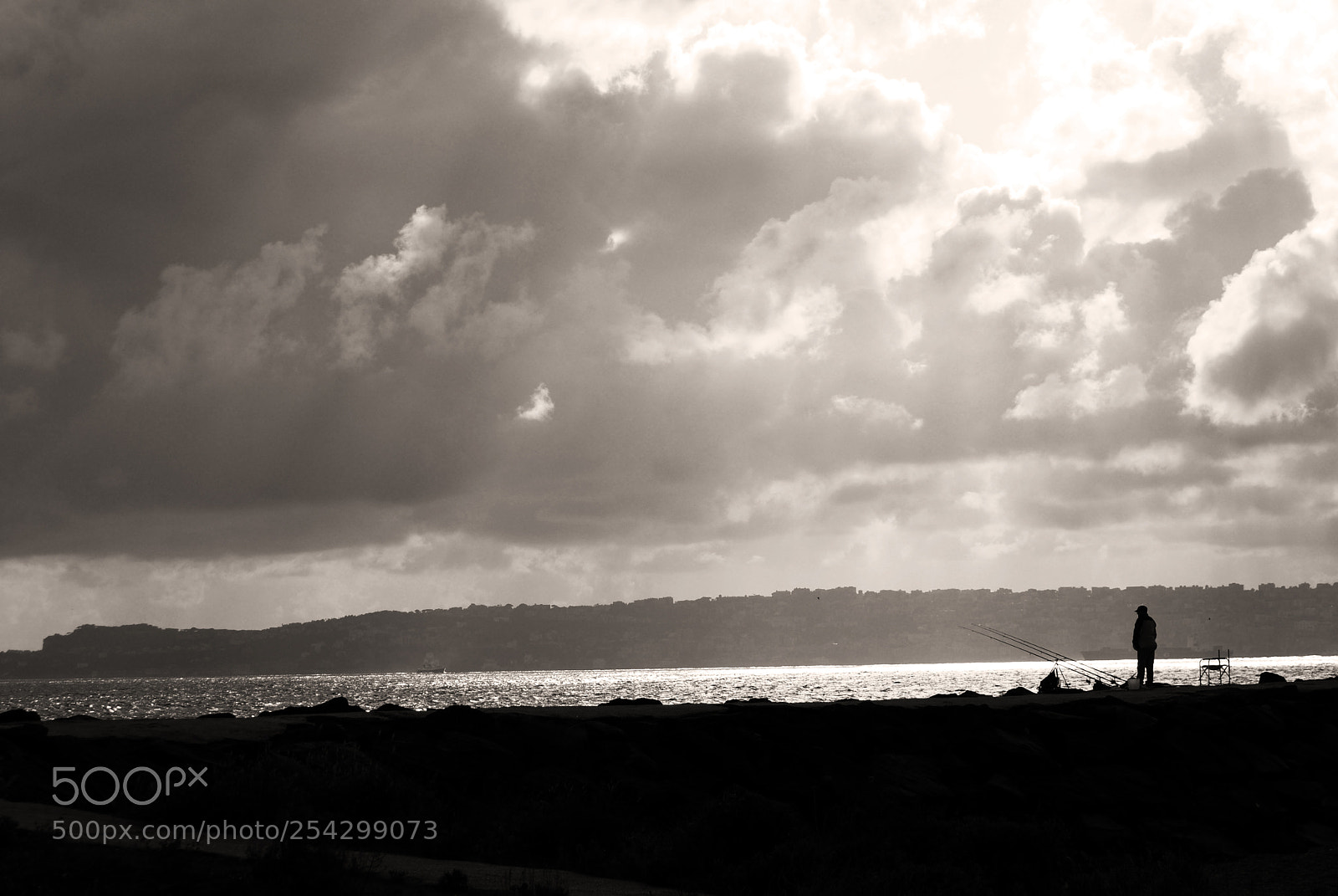 Nikon D3000 sample photo. Fisherman silho photography