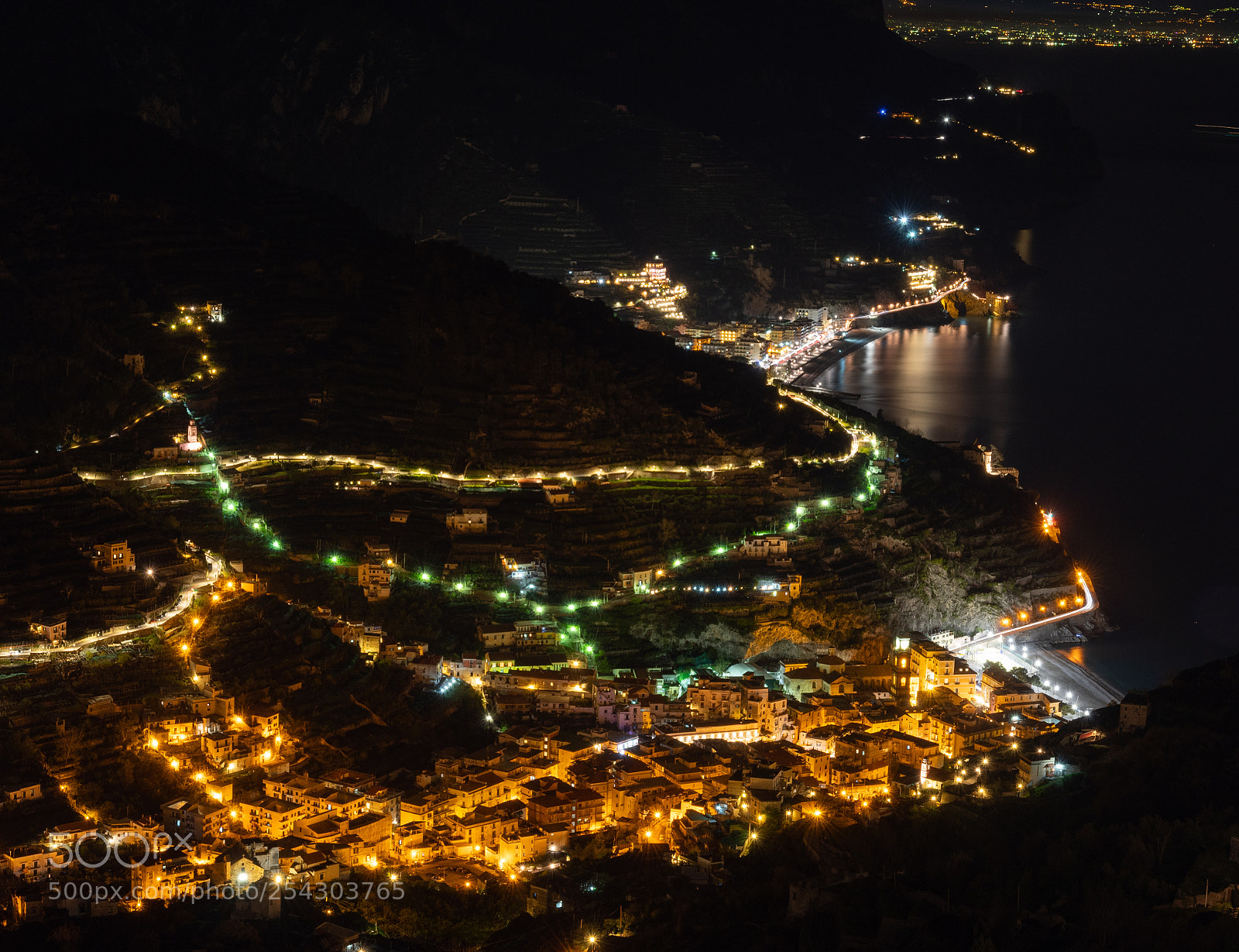 Nikon D500 sample photo. Maiori at night, italy photography