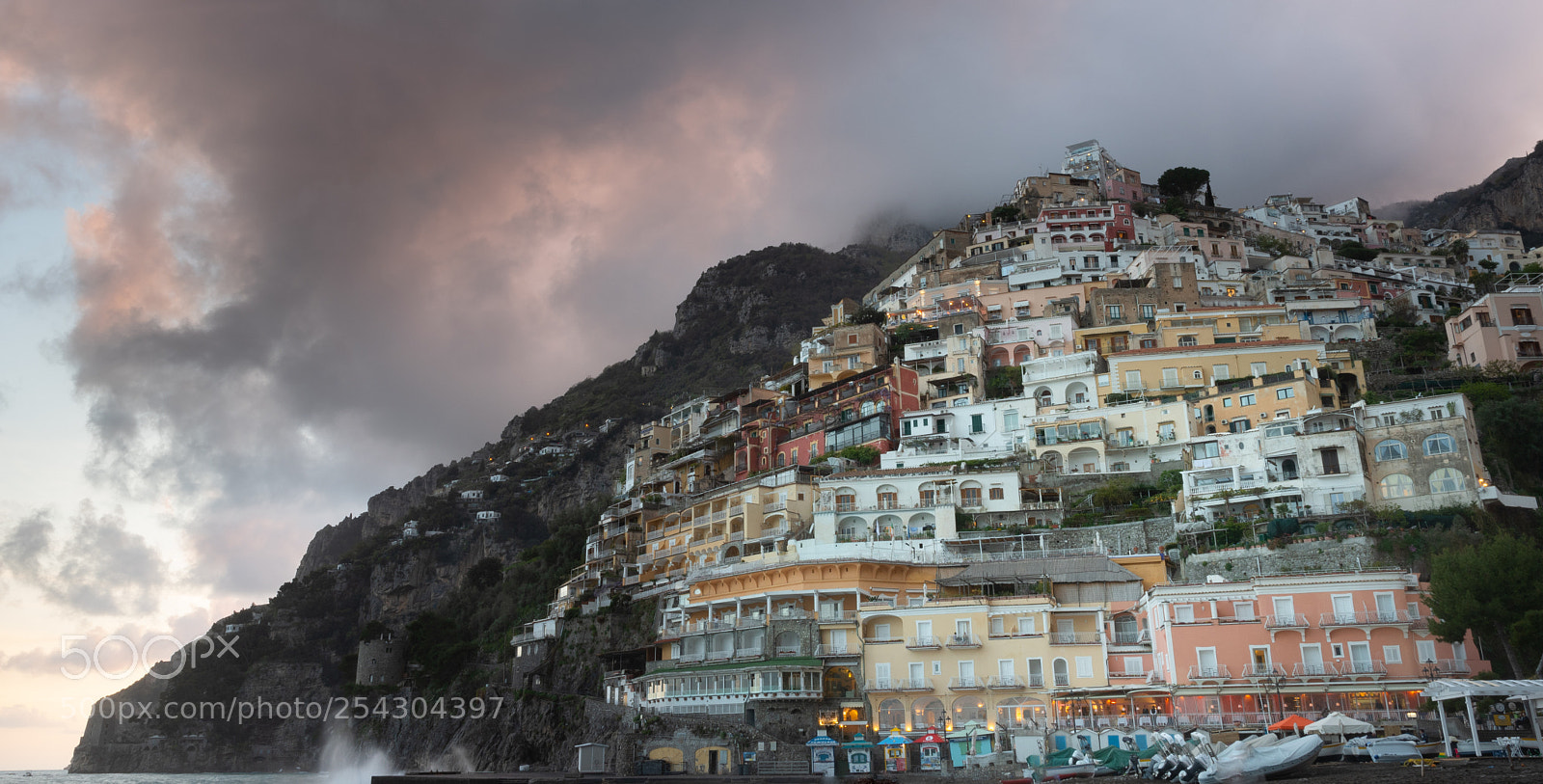 Nikon D500 sample photo. Positano at evening photography