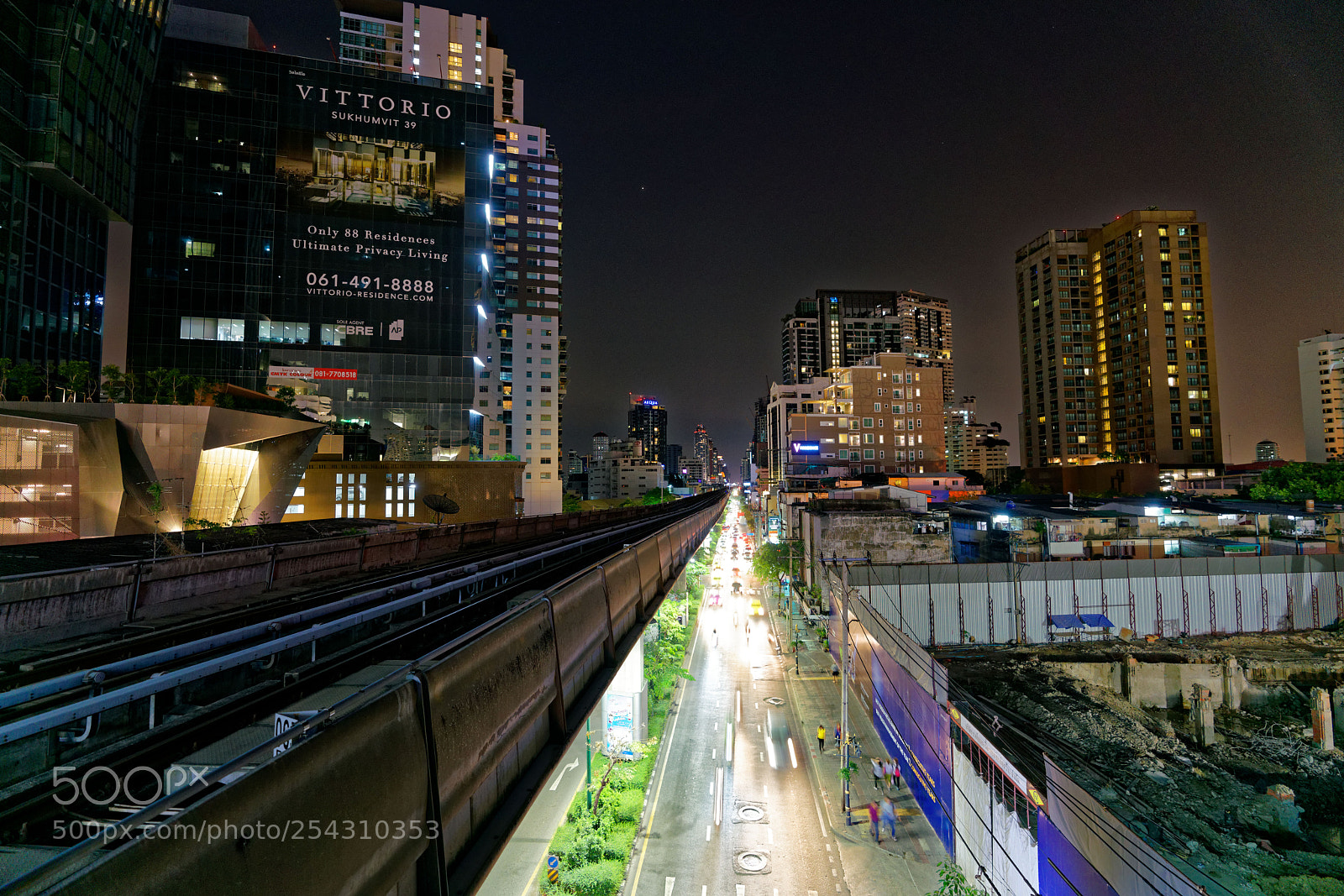 Sony a7R II sample photo. Night on the skytrain photography