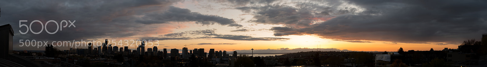 Sony a7R III sample photo. Seattle panorama at sunset photography