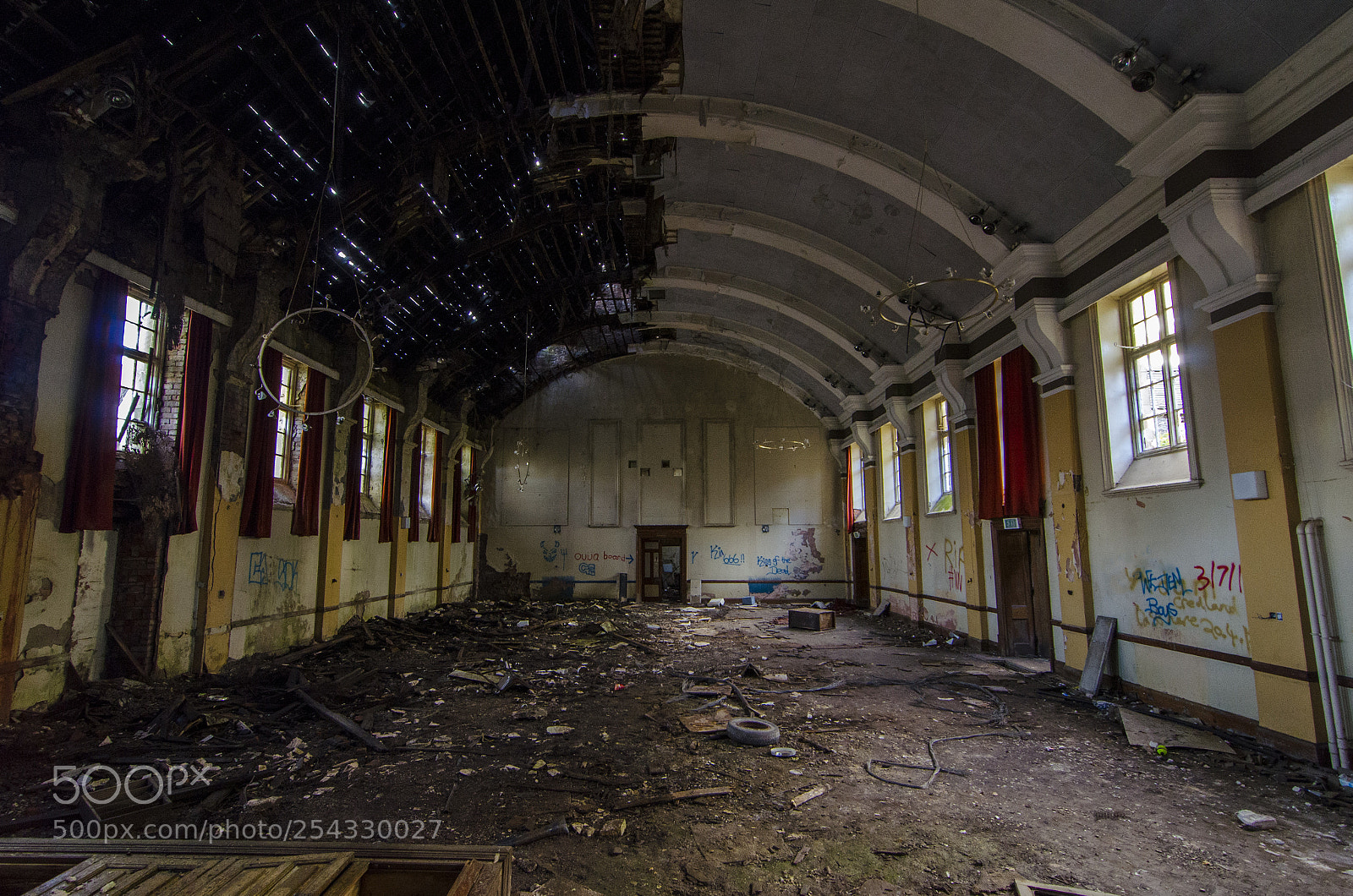 Nikon D7000 sample photo. Abandoned mental asylum theatre photography