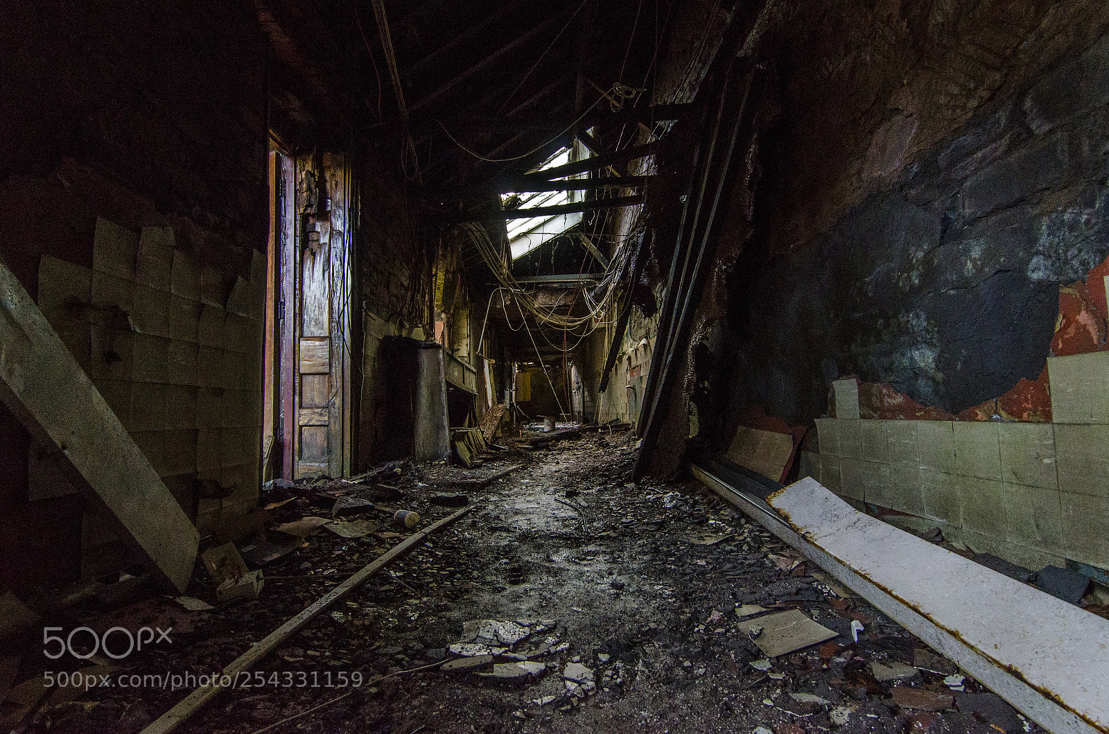 Nikon D7000 sample photo. Abandoned mental asylum corridor photography