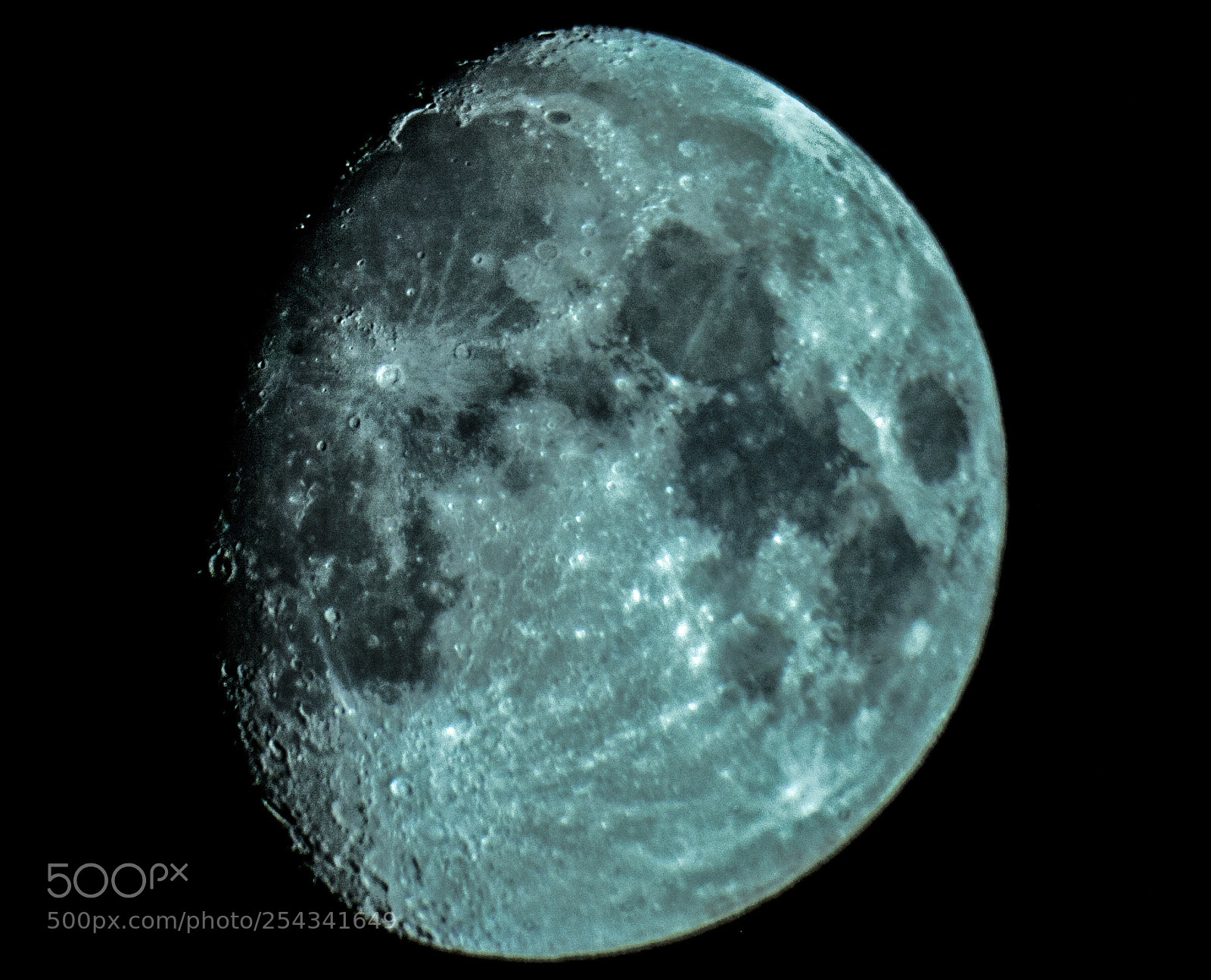 Nikon D3 sample photo. Moon by telescope photography