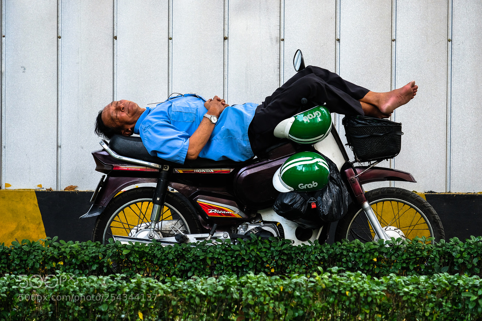 Fujifilm X-T2 sample photo. Motorbike taxi driver takes photography