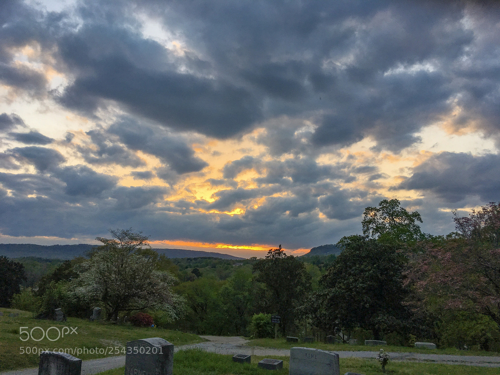 Apple iPhone 6s Plus sample photo. Graveyard sunset photography