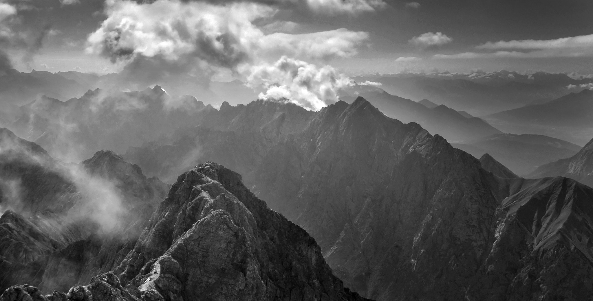 Nikon 1 V2 sample photo. A view from the top of zugspitze photography