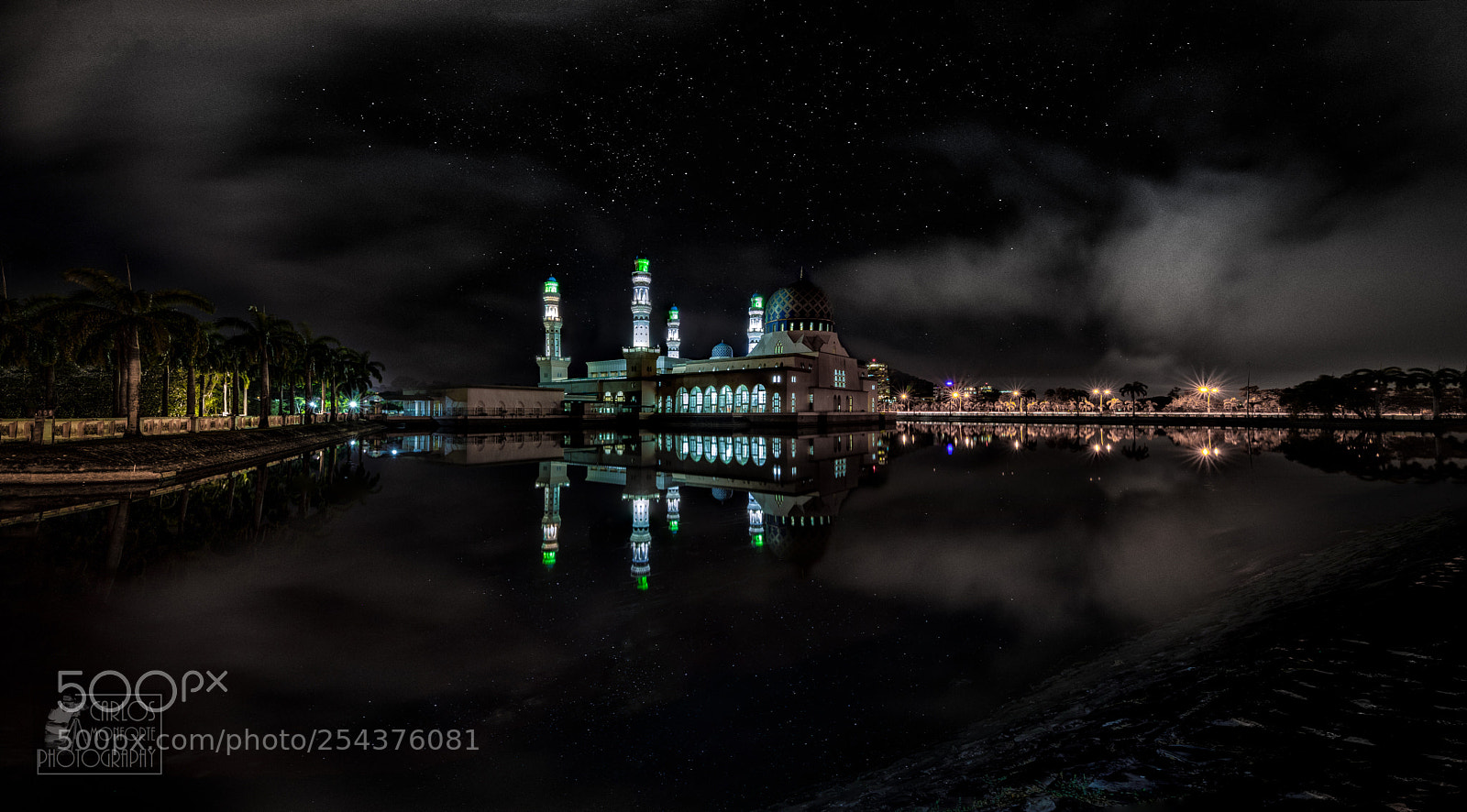 Canon EOS-1D X Mark II sample photo. Folating mosque. night view. photography