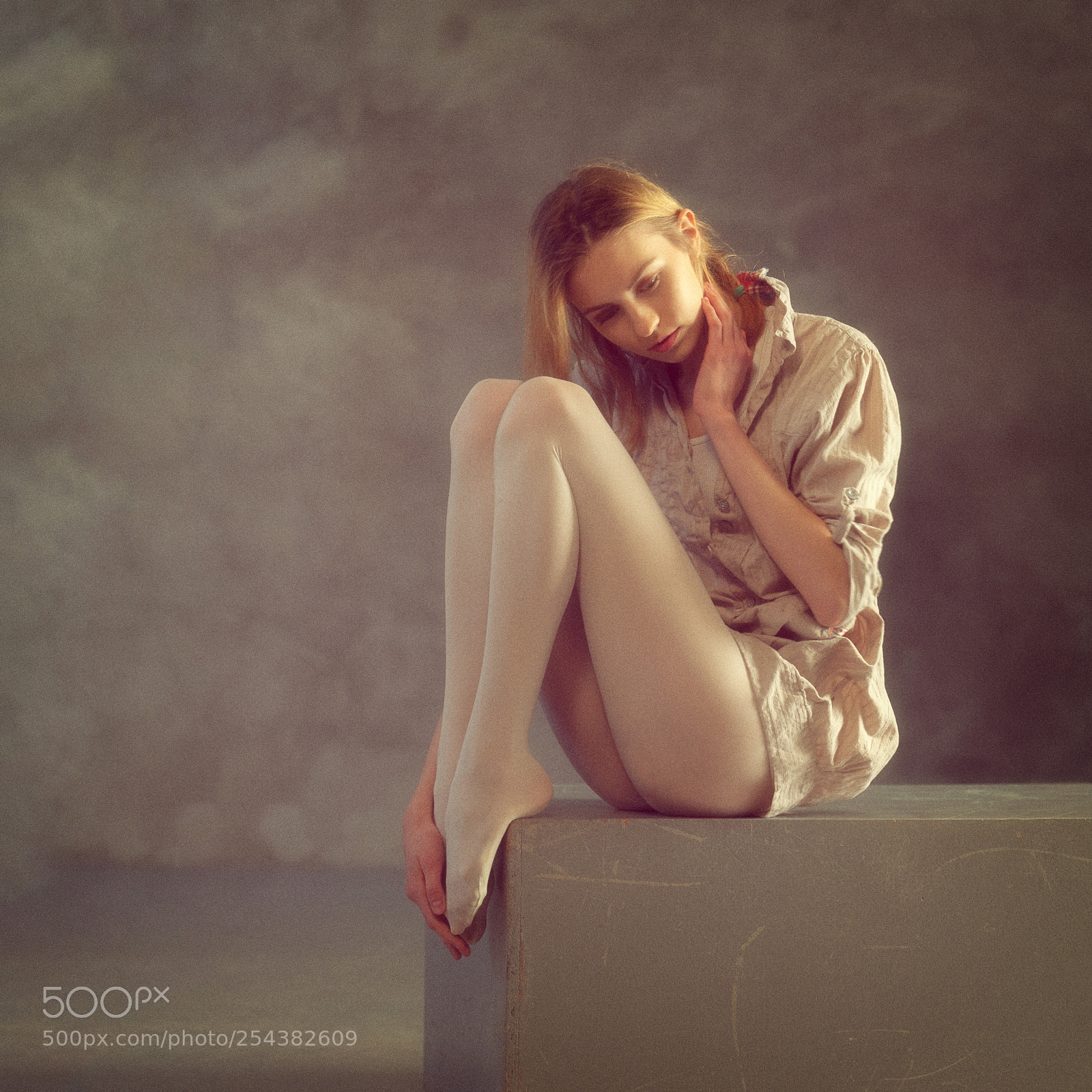Canon EOS 5D sample photo. Nadya in white tights photography