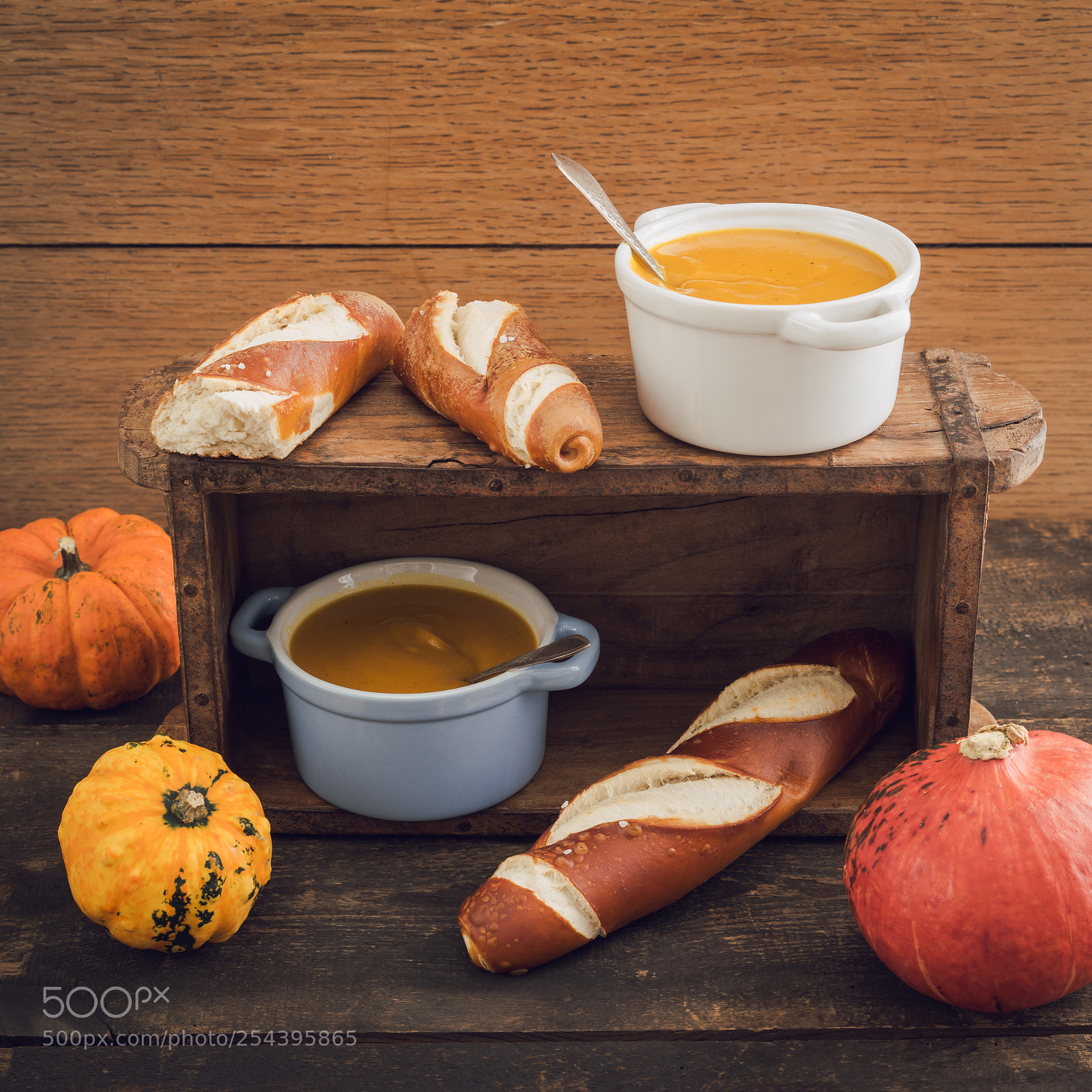 Sony a7R sample photo. Pumpkin soup and pretzel photography