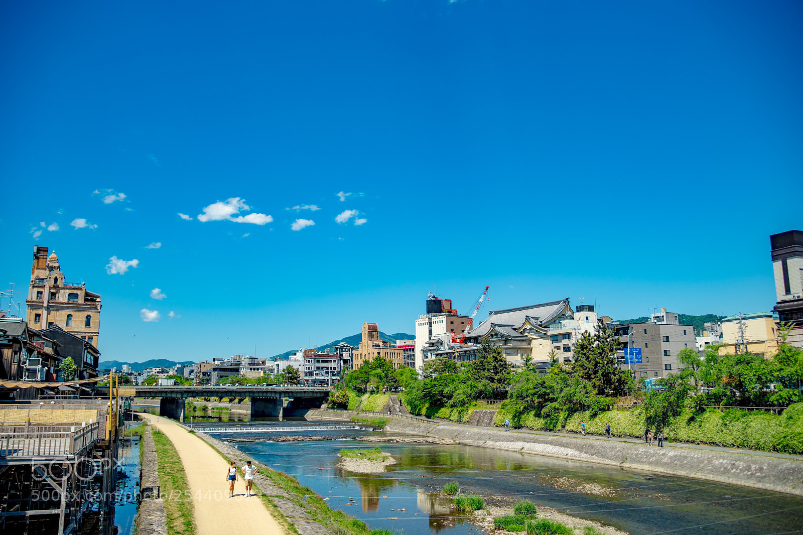 Sony a7 II sample photo. Kamogawa-river and blue sky photography
