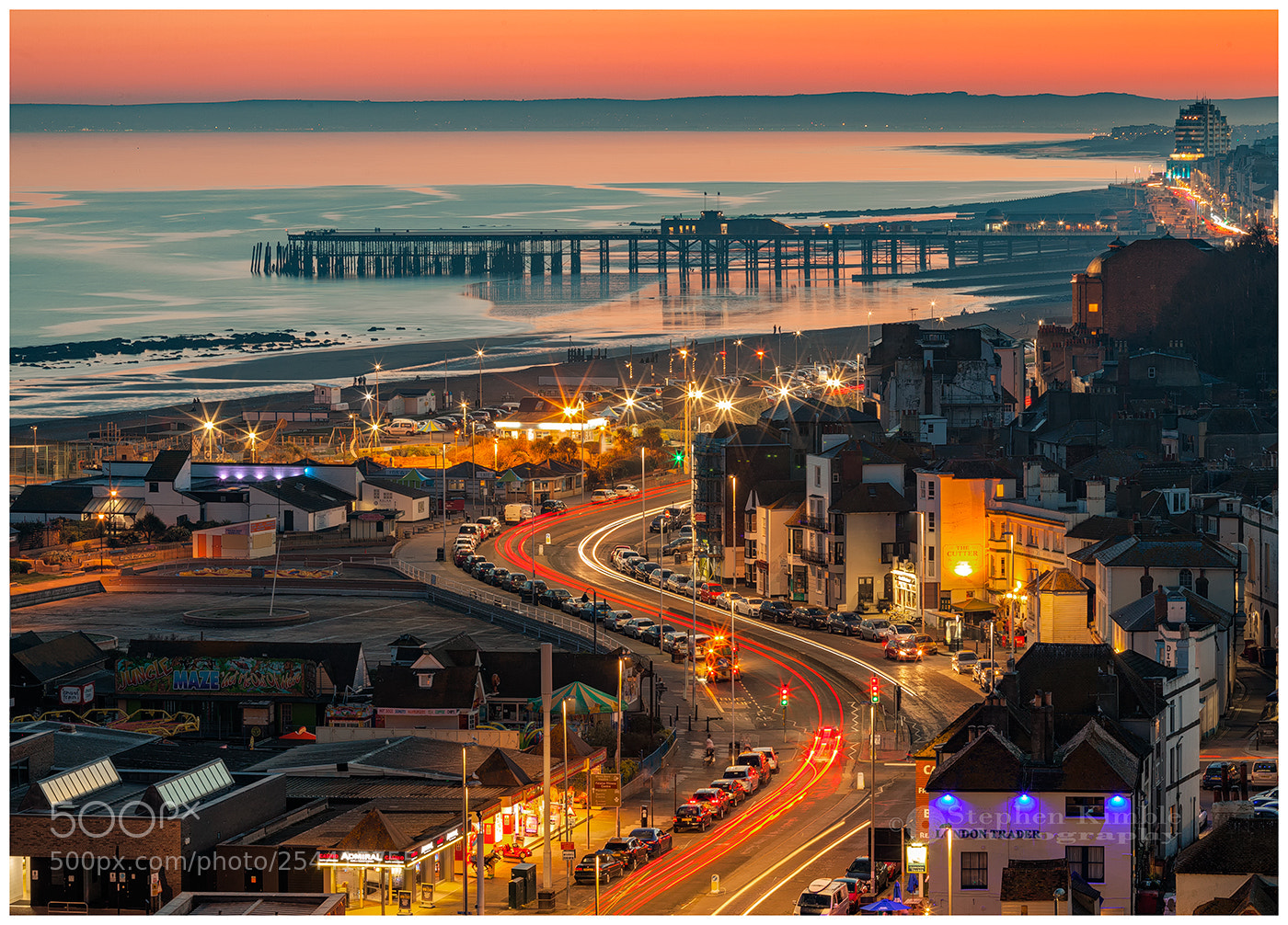Canon EOS 5D Mark II sample photo. Hasting town at sunset photography