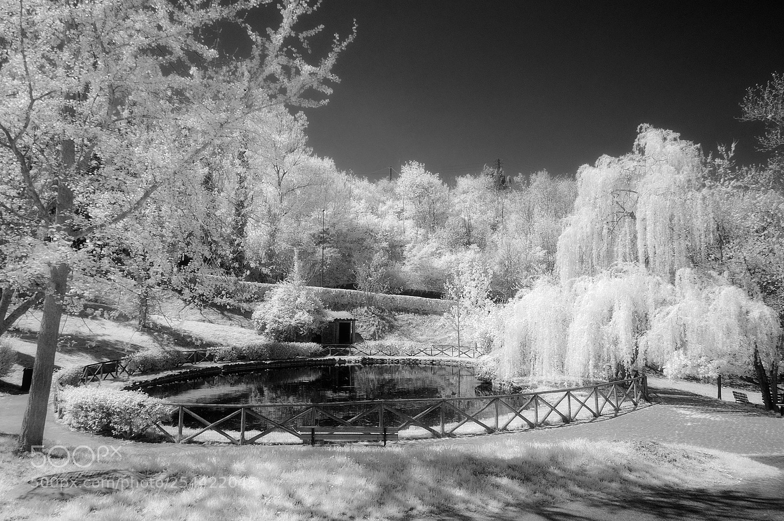 Nikon D5000 sample photo. Infrared fountain photography