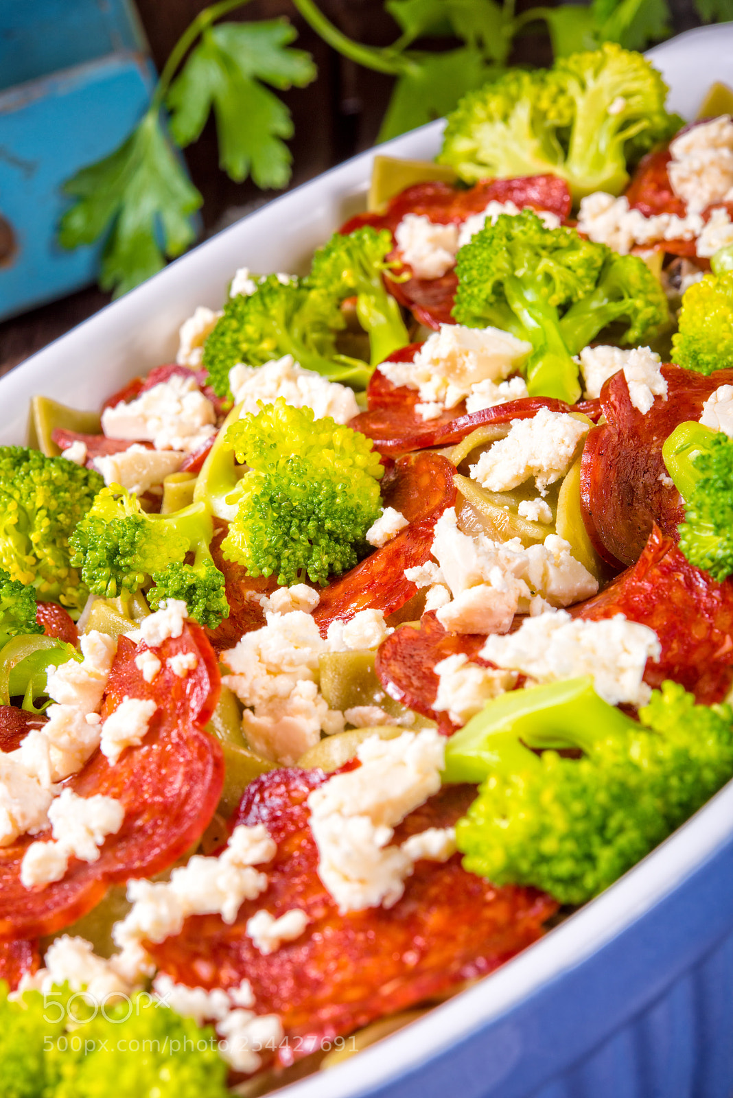 Nikon D810 sample photo. Pasta casserole with chorizo photography