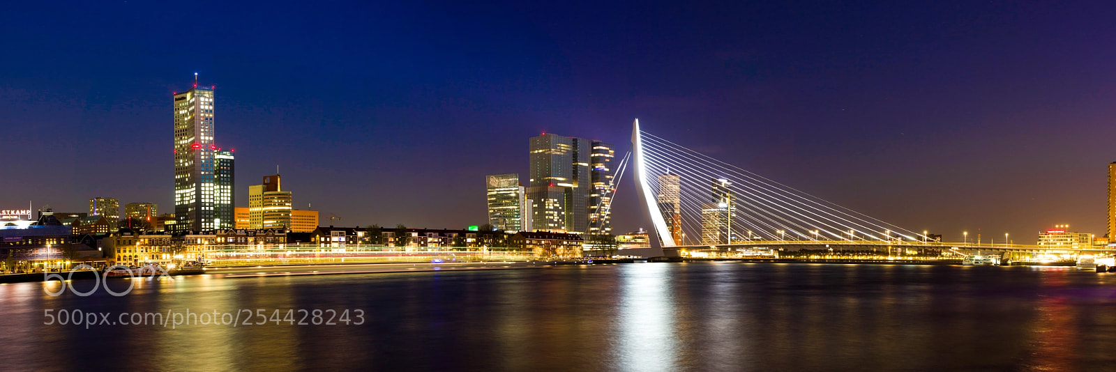 Canon EOS 60D sample photo. Erasmusbrug rotterdam panorama photography