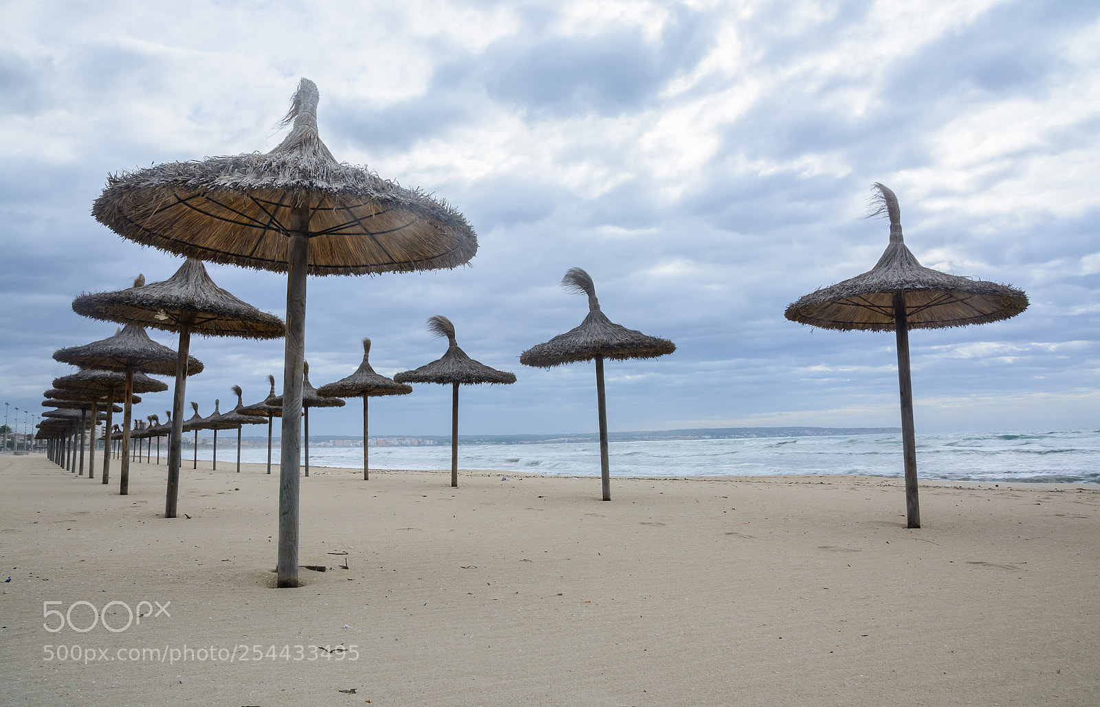Nikon D7100 sample photo. Straw parasols in front photography