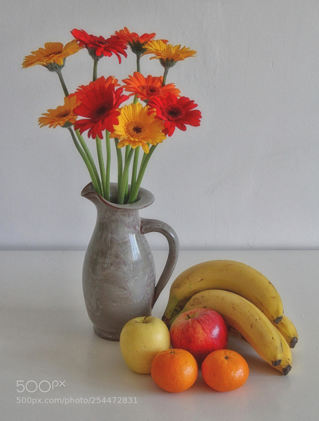 Canon EOS 60D sample photo. Gerberas and fruit photography