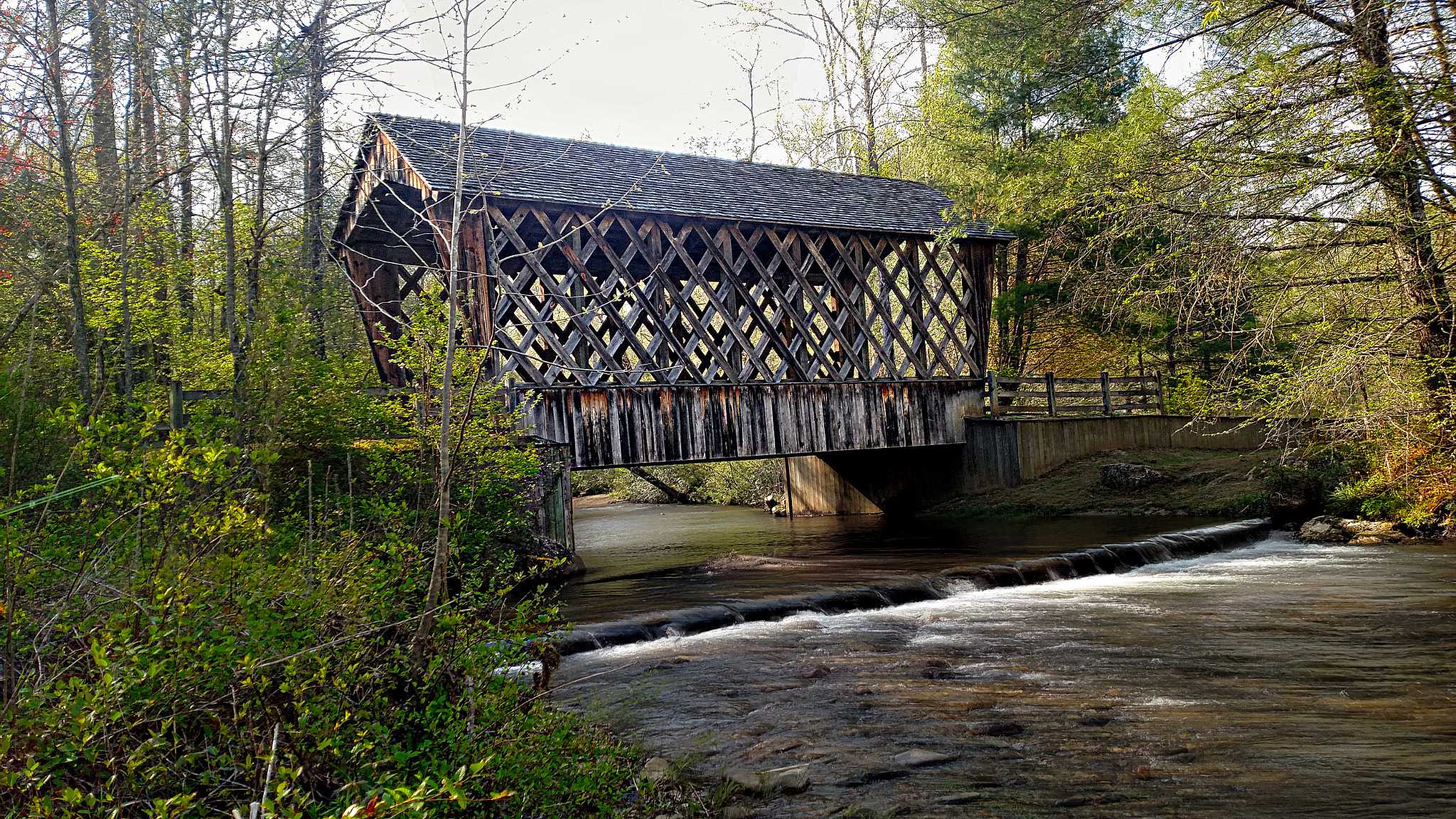 Motorola Droid Turbo sample photo. Smithgall woods covered bridge photography