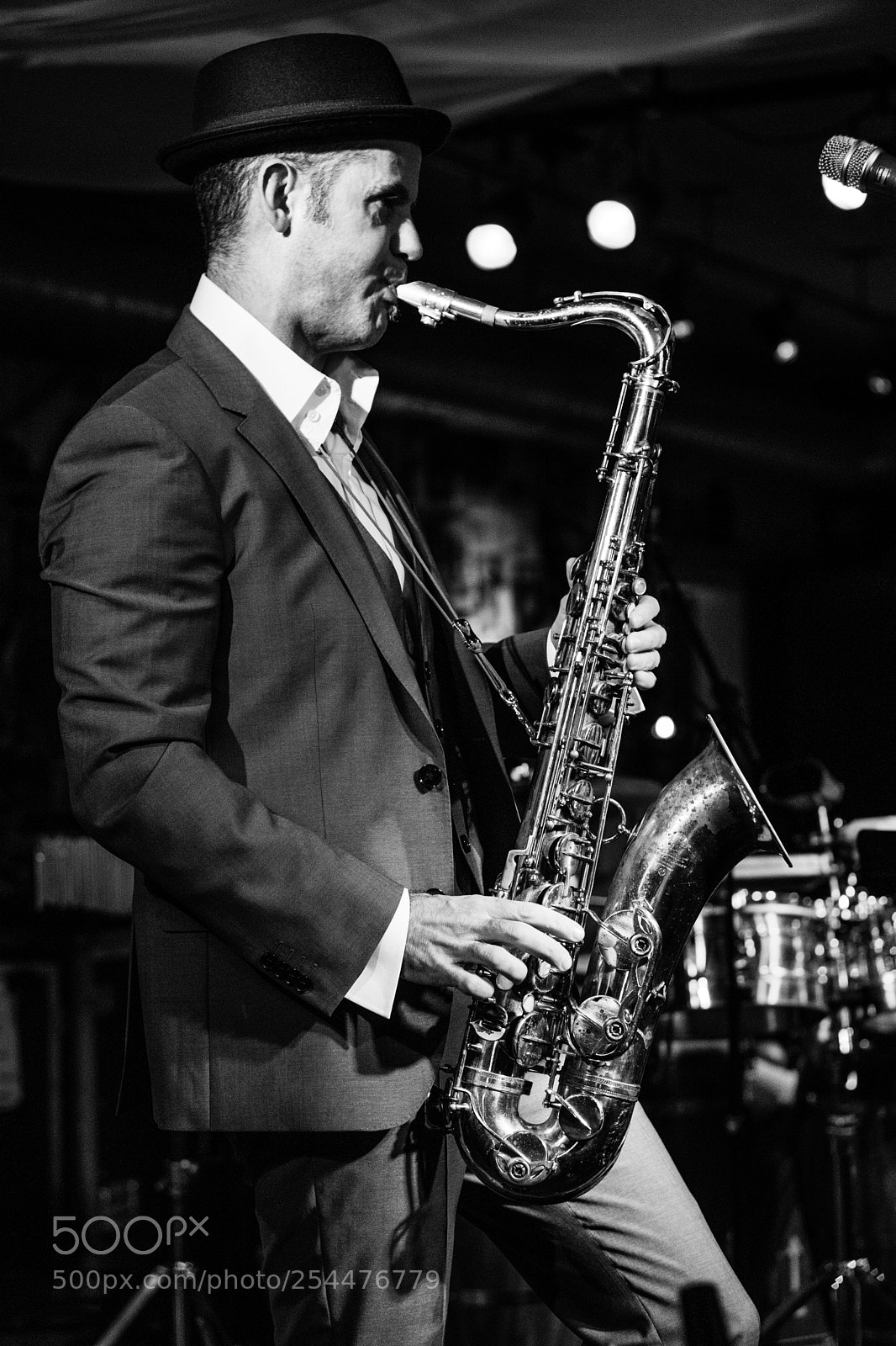 Sony a6000 sample photo. Sax player photography