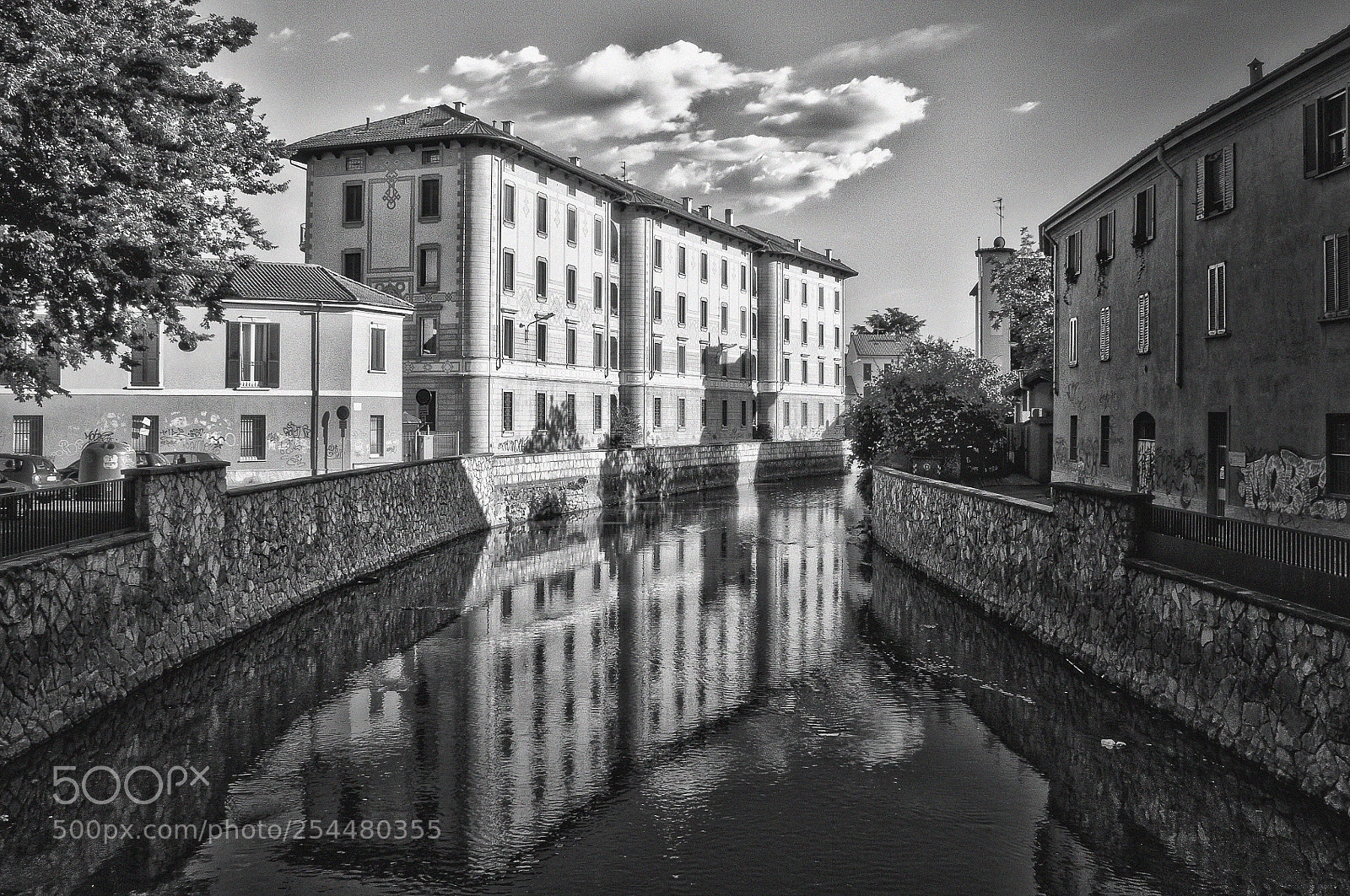 Canon EOS 350D (EOS Digital Rebel XT / EOS Kiss Digital N) sample photo. Cityscape with lambro river photography