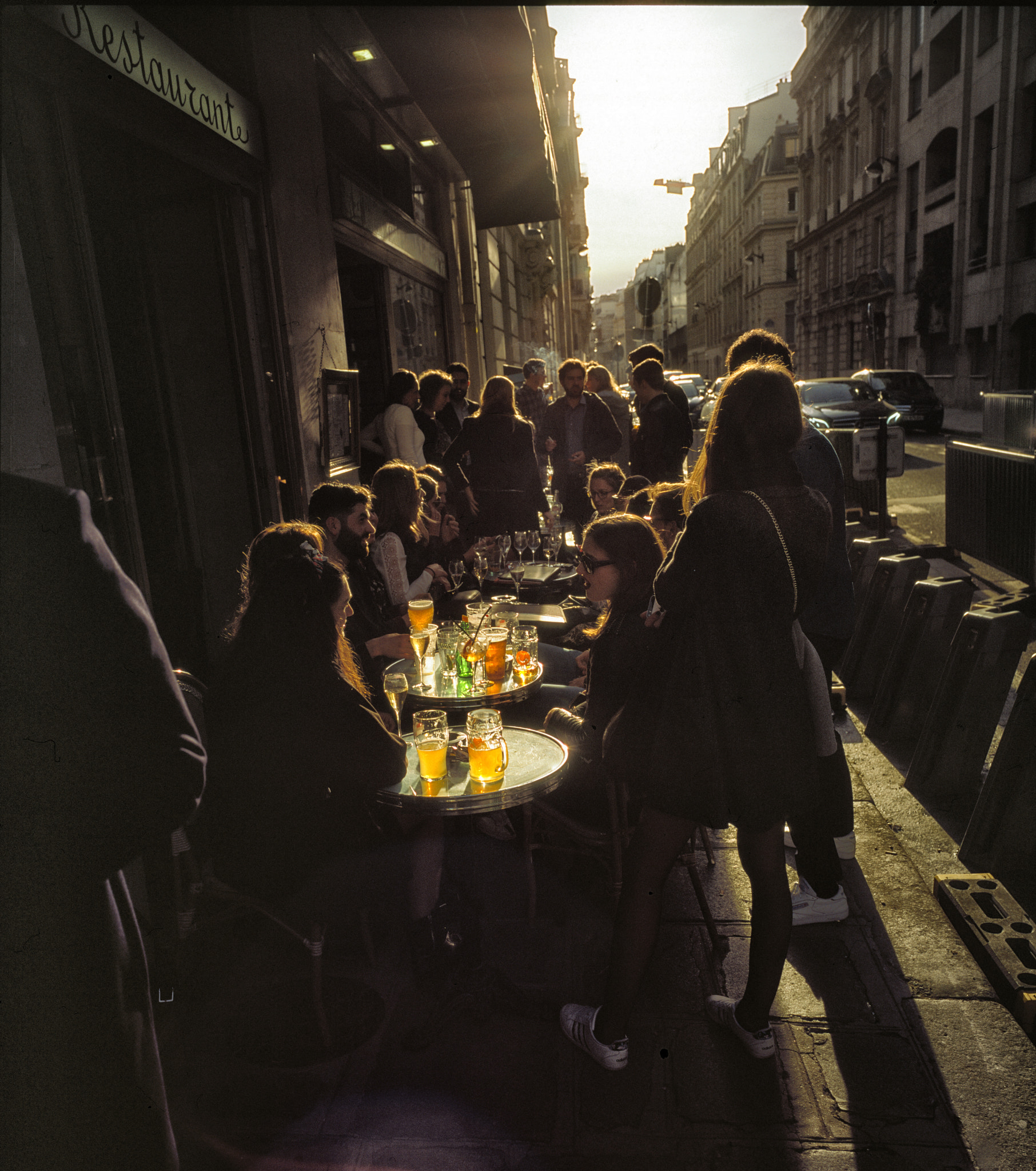 Glass of gold on Friday evening near Paris