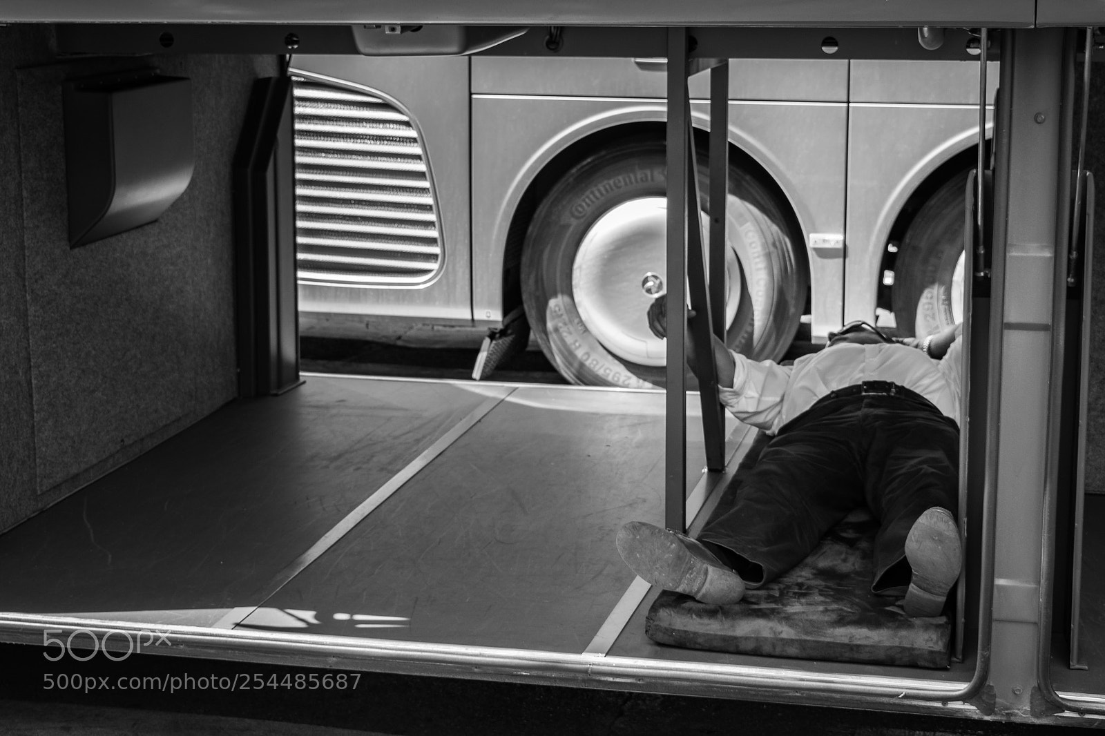 Nikon D5500 sample photo. Sleeping bus driver photography